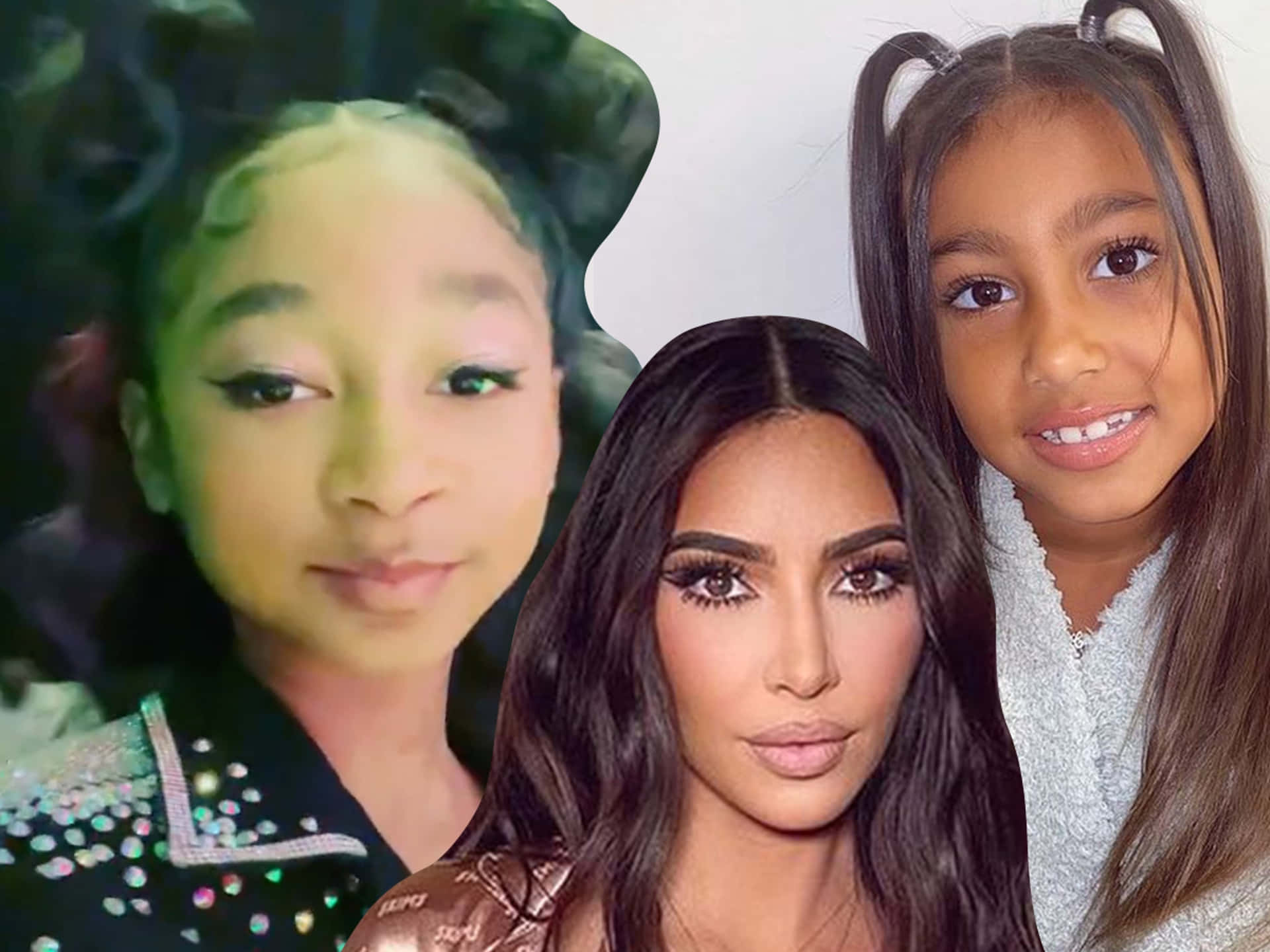 Kimkardashian E Sua Filha Kim Kardashian Posam Para Uma Foto - Papel De Parede Para Computador Ou Celular. Papel de Parede
