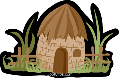 Thatched Roof Hut Clipart PNG