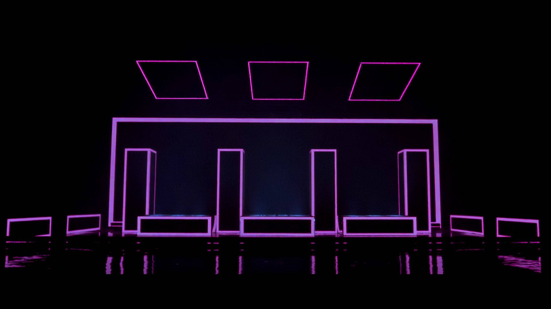 The 1975 Abstract Neon Light Stage Wallpaper