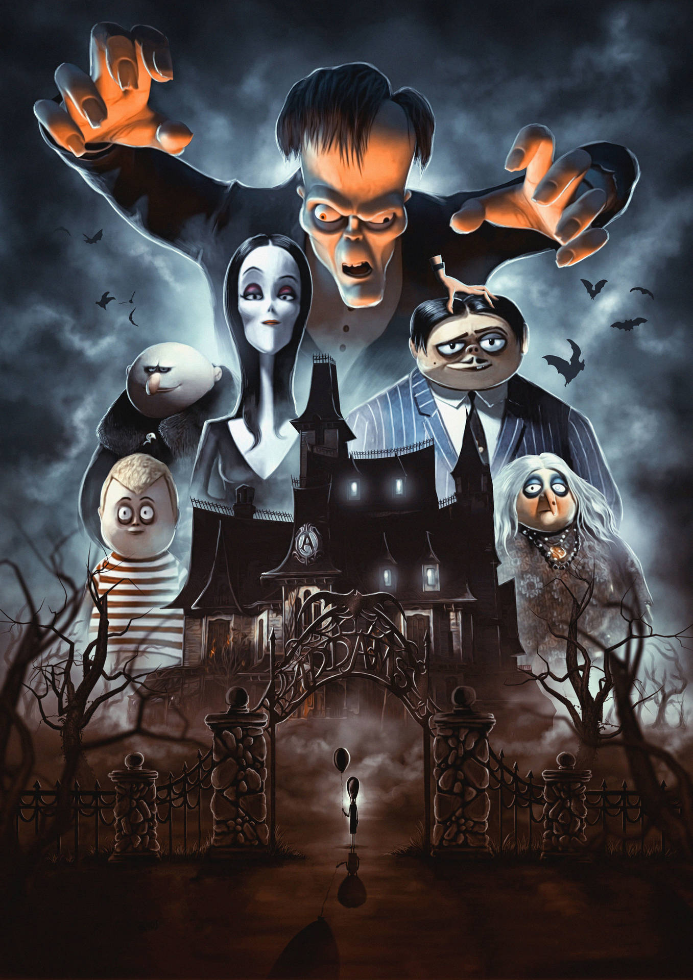 Det Addams Family 2 Haunted House Wallpaper Wallpaper