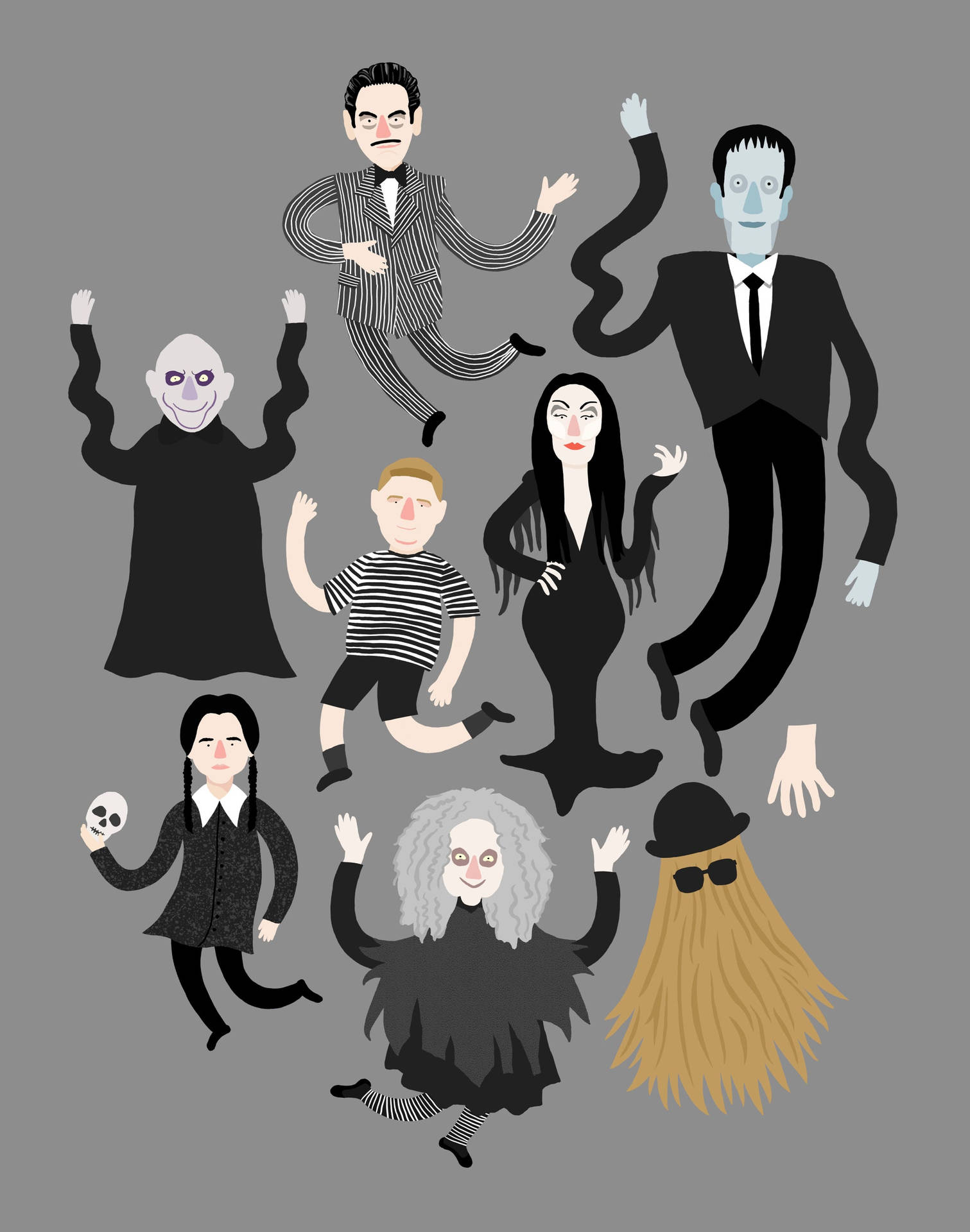 The Addams Family Minimalist Art Wallpaper