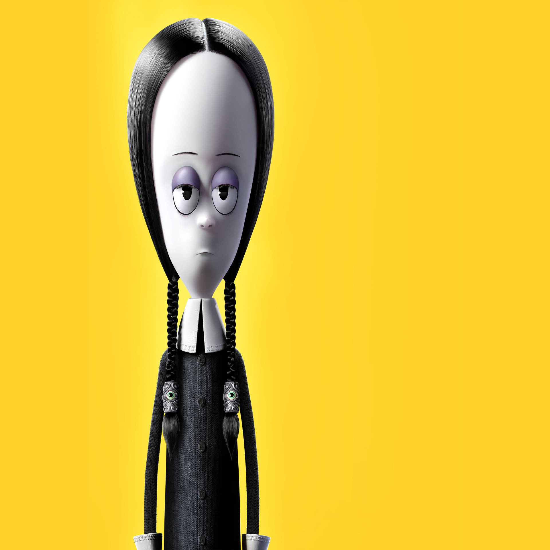 The Addams Family Yellow Wednesday Background