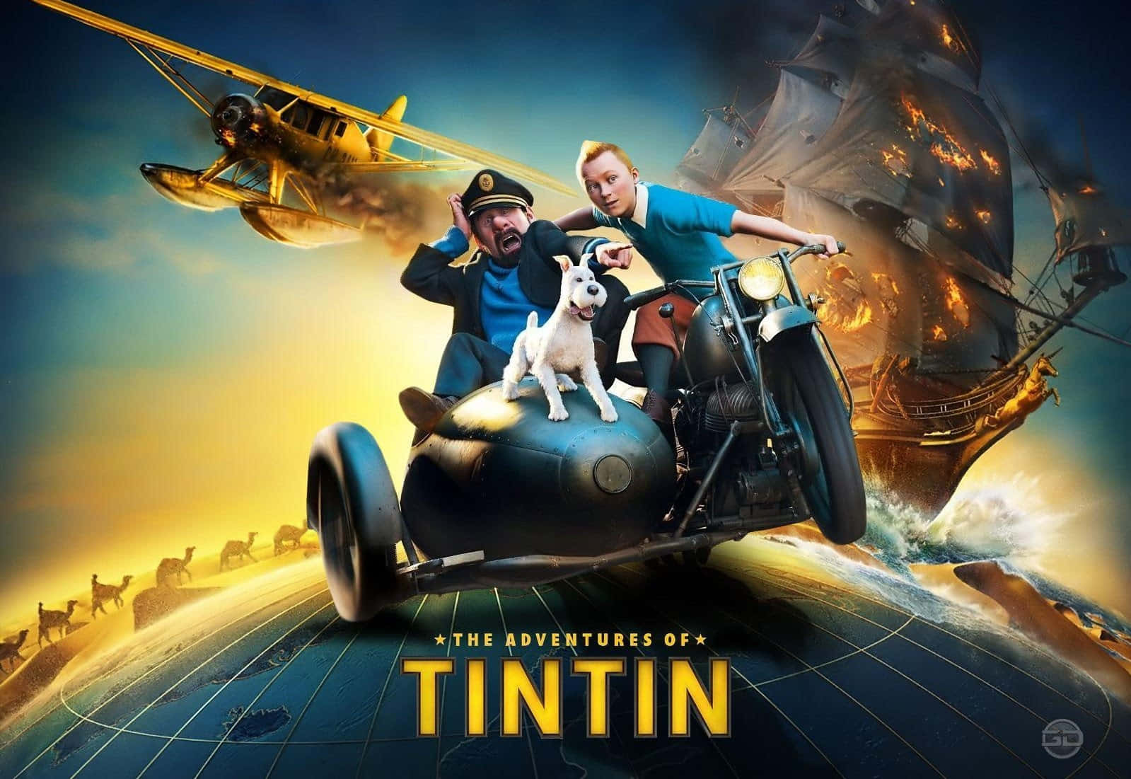 Udgående af Tintin film promotionel tapet Wallpaper