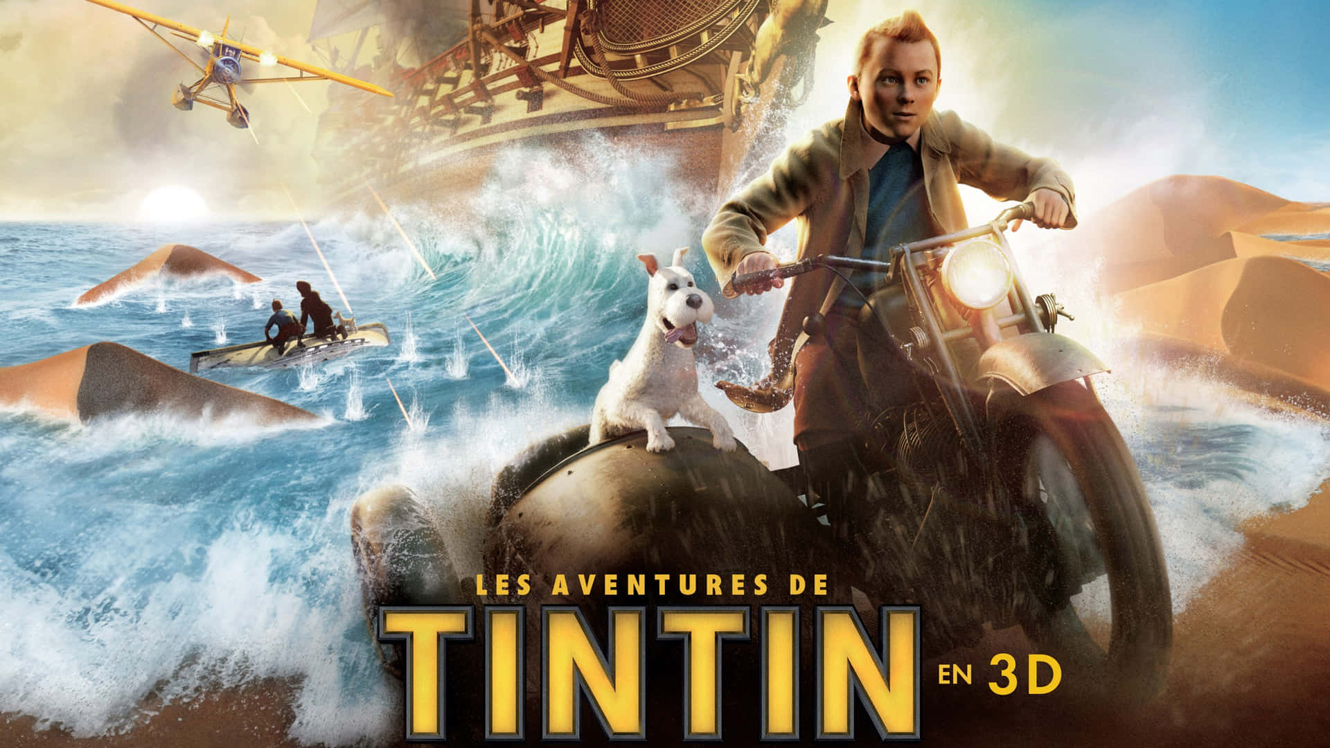 Äventyrenmed Tintin Fransk Affisch Wallpaper