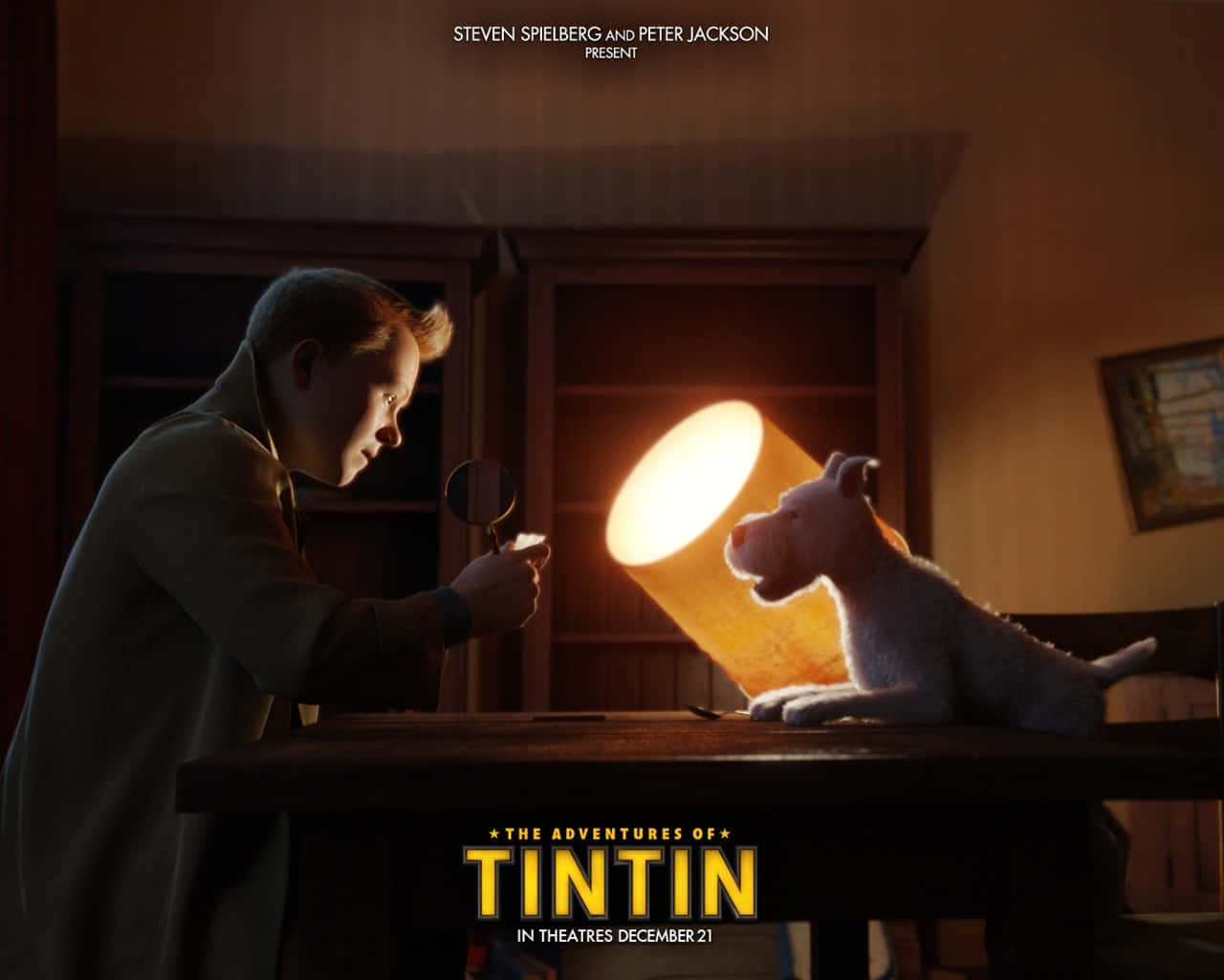Äventyrenmed Tintin, Snövit Och Tintin På Dator- Eller Mobilskärmen. Wallpaper