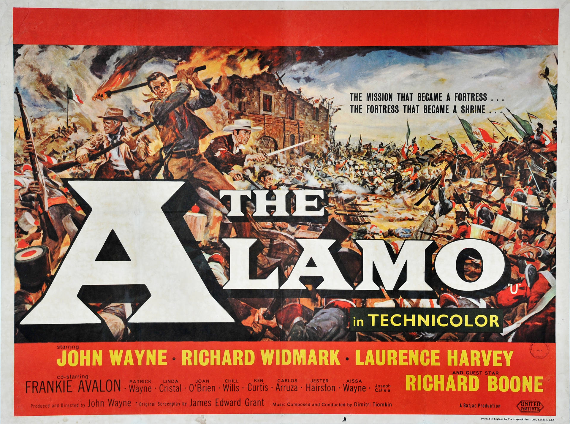 The Alamo 1960 Cartoon Art Movie Poster Wallpaper