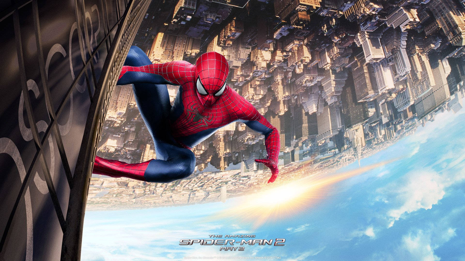 The Amazing Spider Man swings through the city of New York Wallpaper