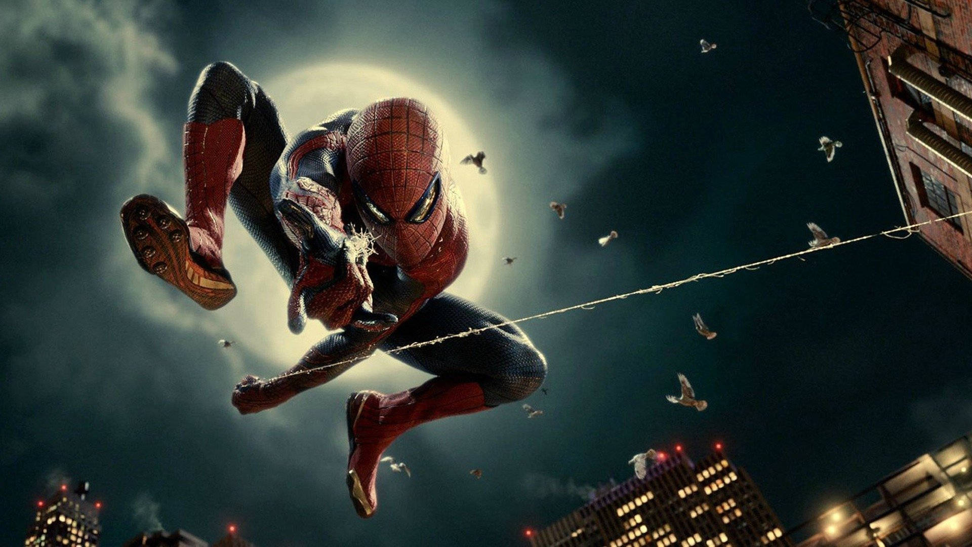 Peterparker Se Enfrenta A Villanos Como El Asombroso Spider-man. Fondo de pantalla