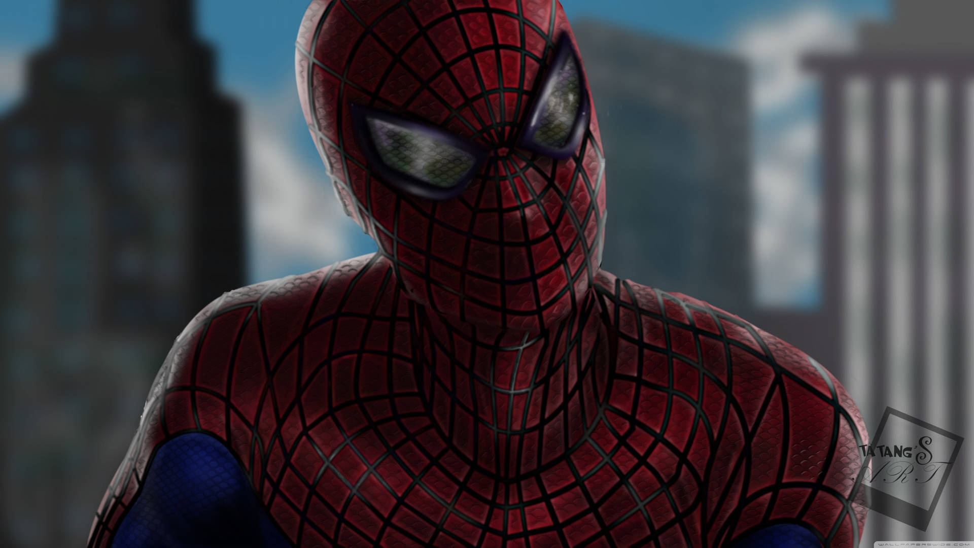 “The Amazing Spider-Man Swinging Through New York City” Wallpaper