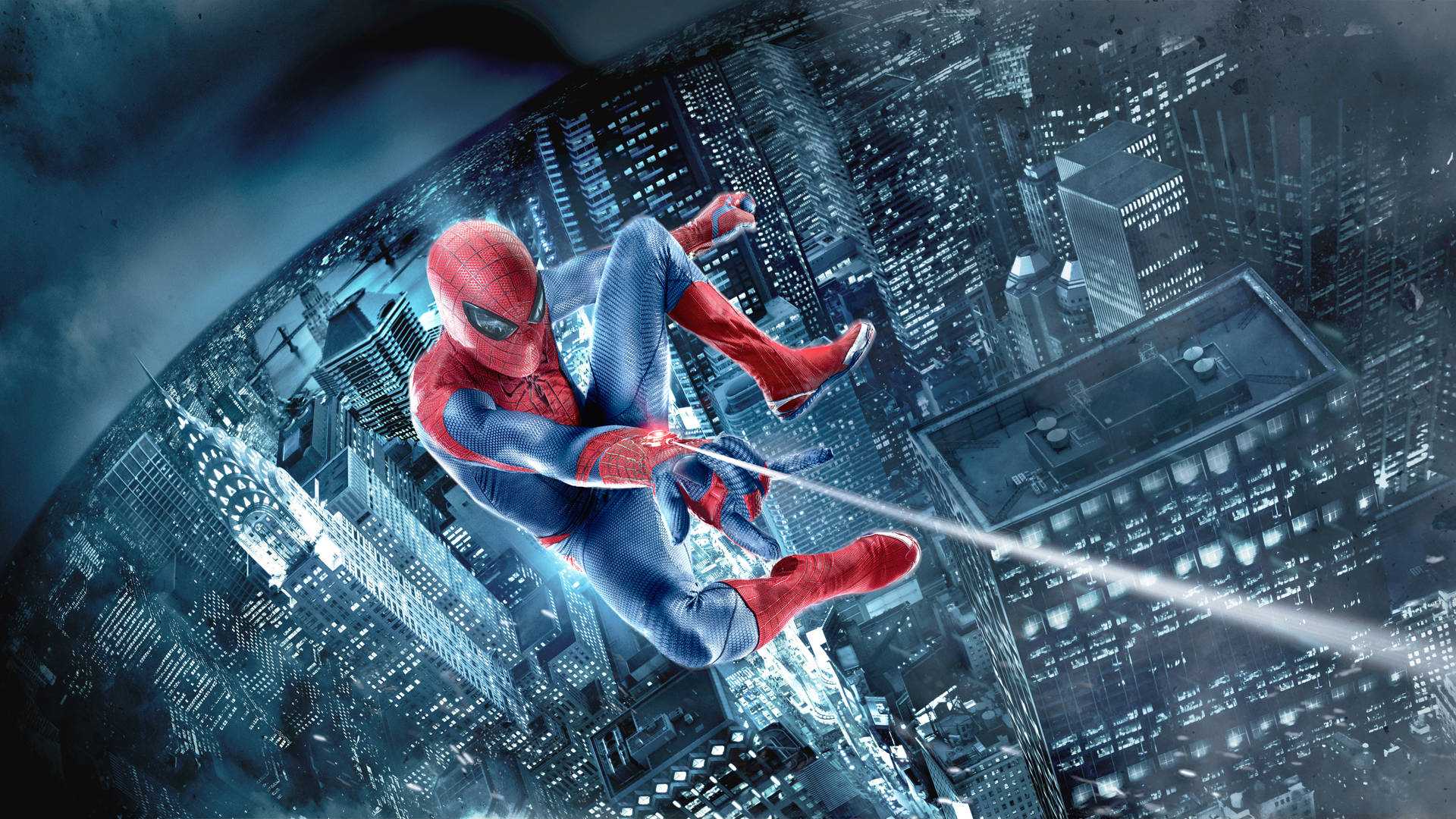 Peter Parker transforming into The Amazing Spider-Man. Wallpaper