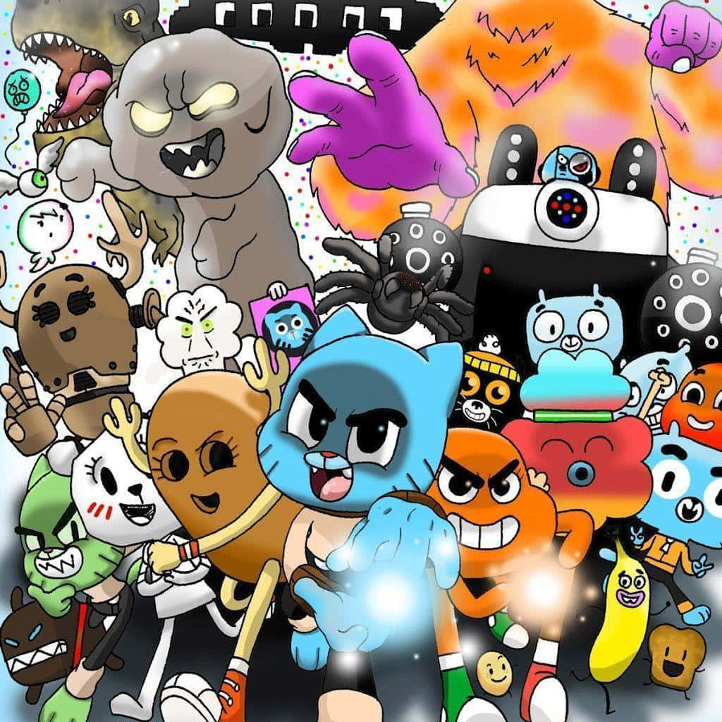 The Amazing World of Gumball characters smiling together Wallpaper