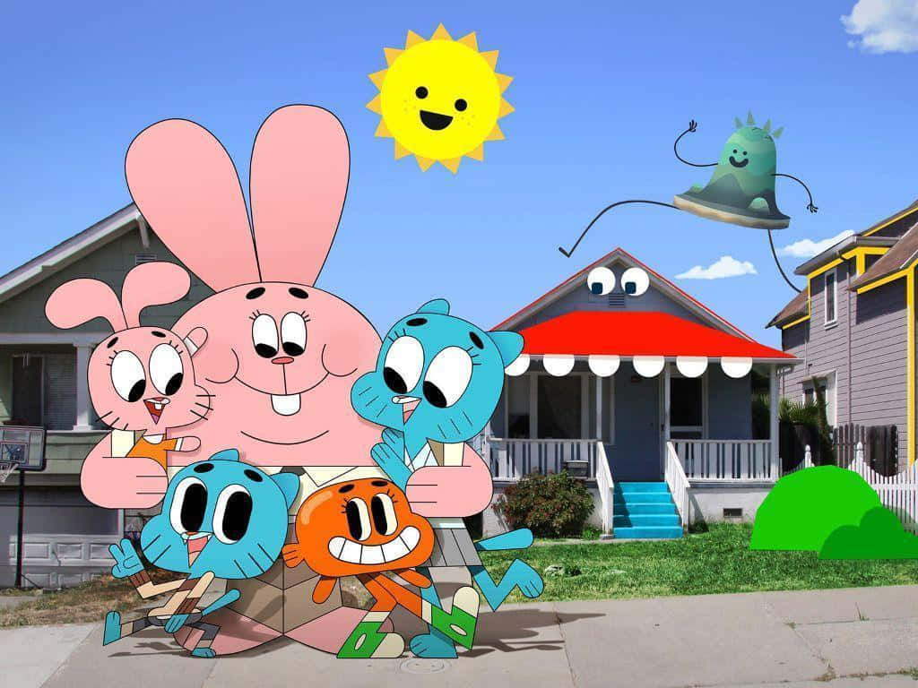The Amazing World of Gumball Cheerful Characters Wallpaper