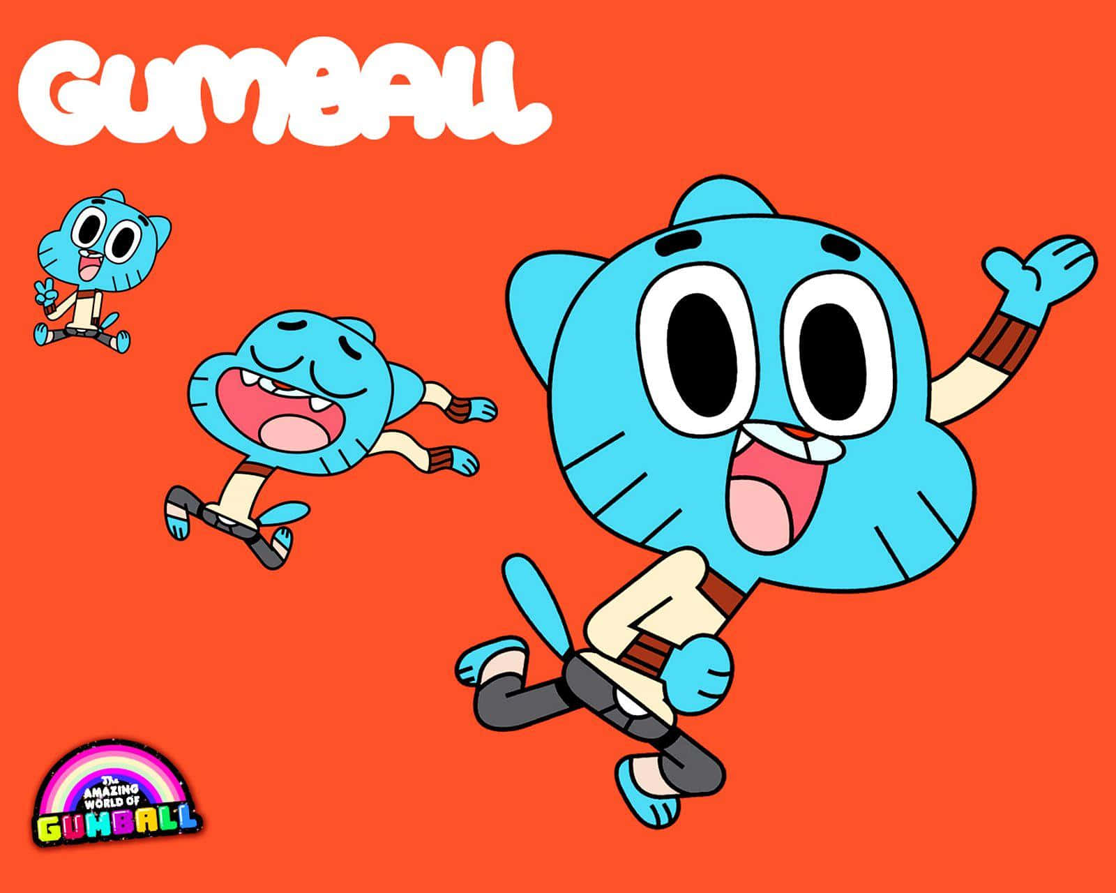 The Amazing World of Gumball Characters on a Colorful Background Wallpaper