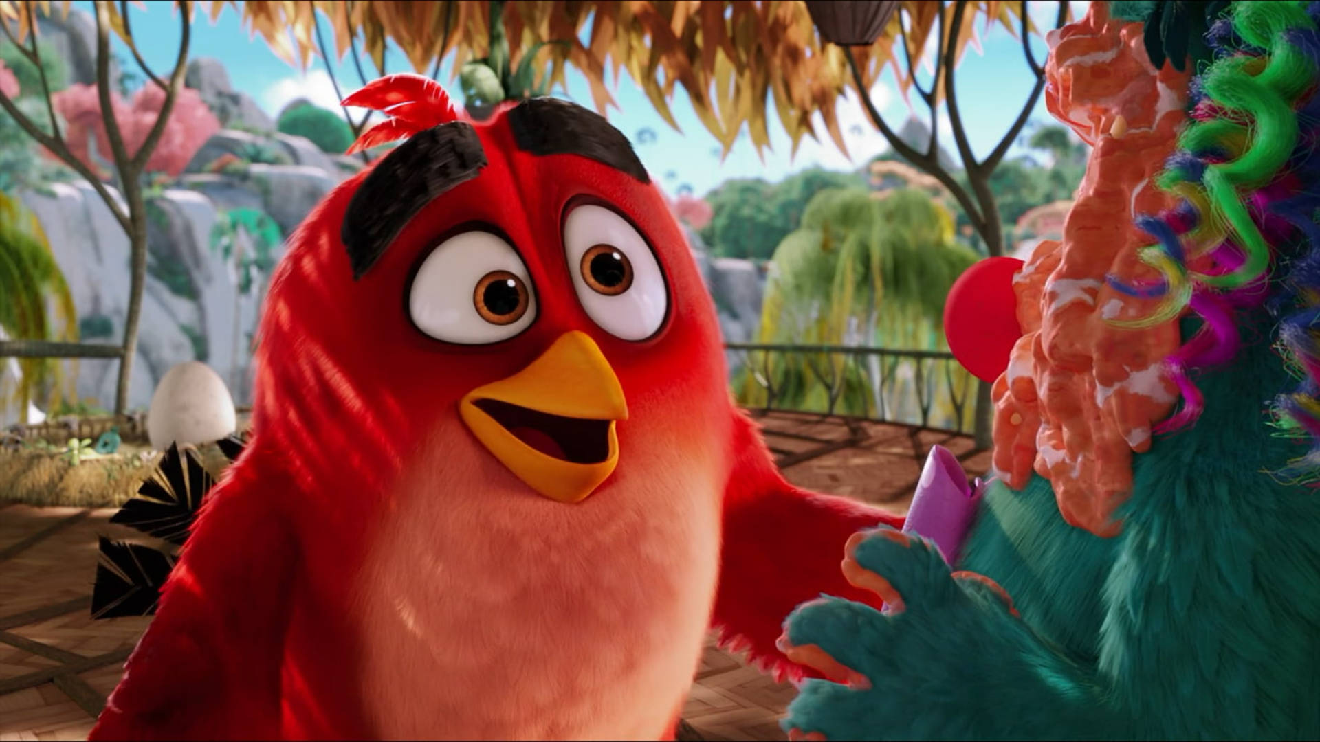 The Angry Birds Movie 2 Red Smiling Wallpaper