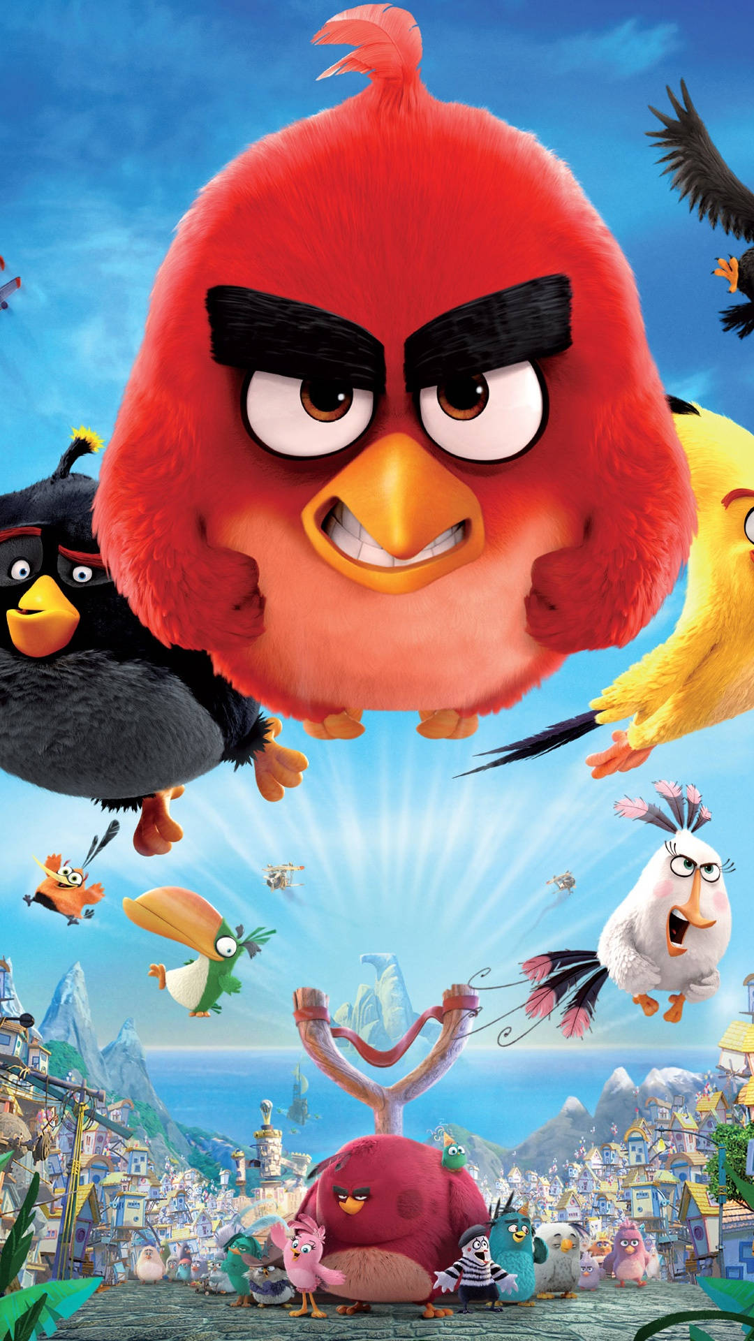 The Angry Birds Movie Characters Flying Away Wallpaper