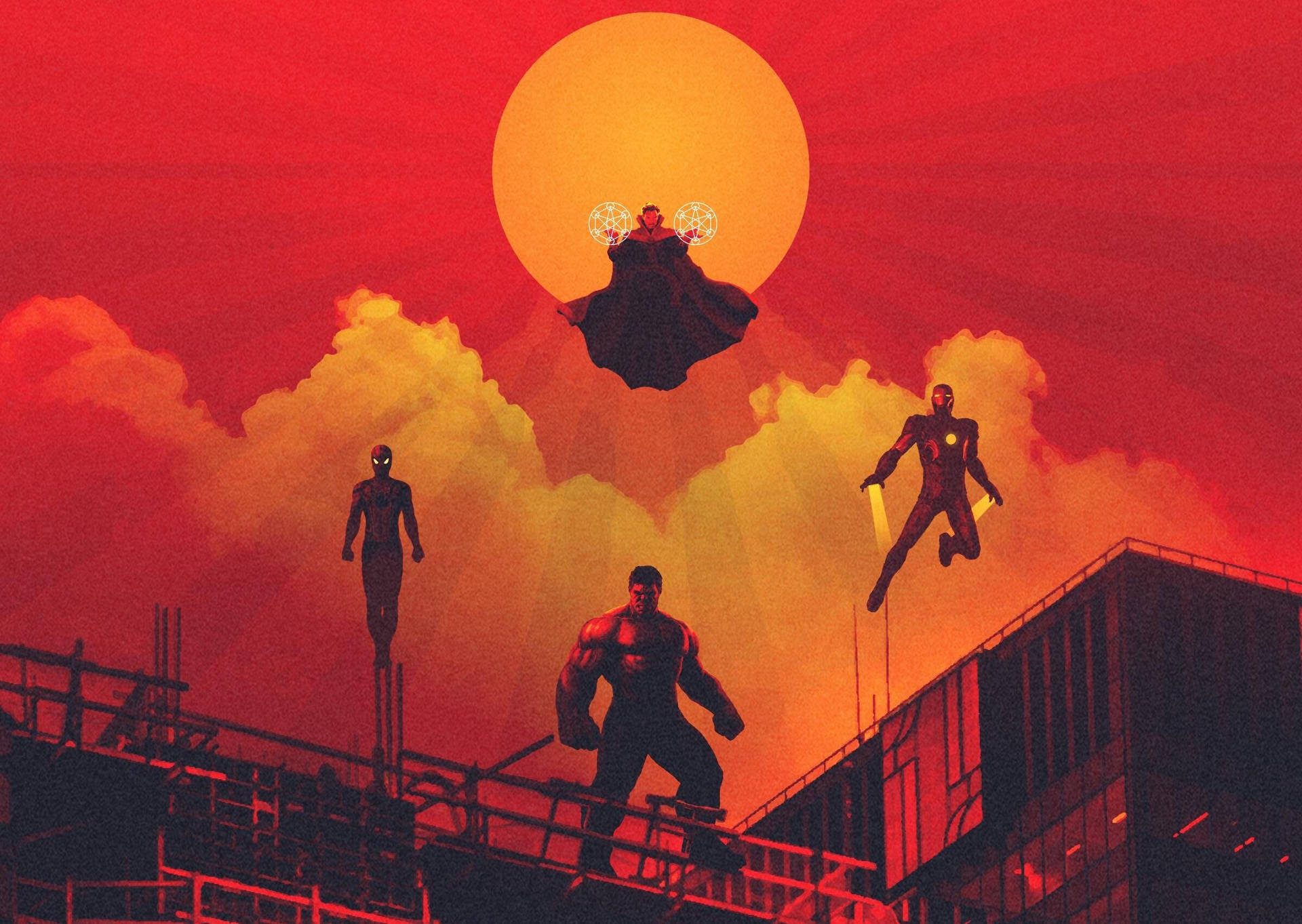The Avengers And Doctor Strange Minimalist Background