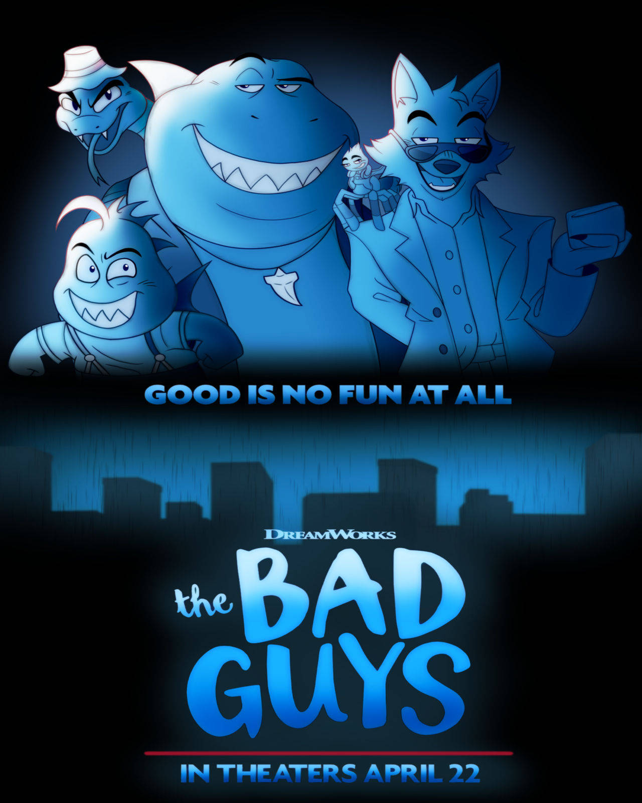 The Bad Guys Black And Blue Art Wallpaper
