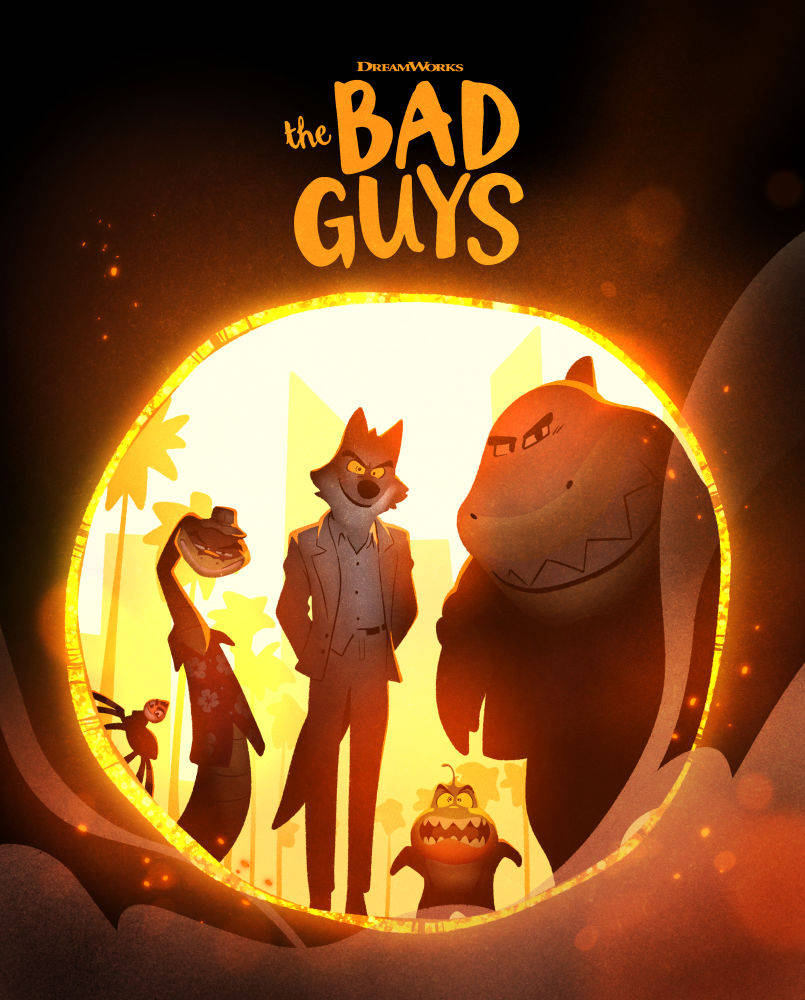The Bad Guys Fiery Dark Poster Wallpaper