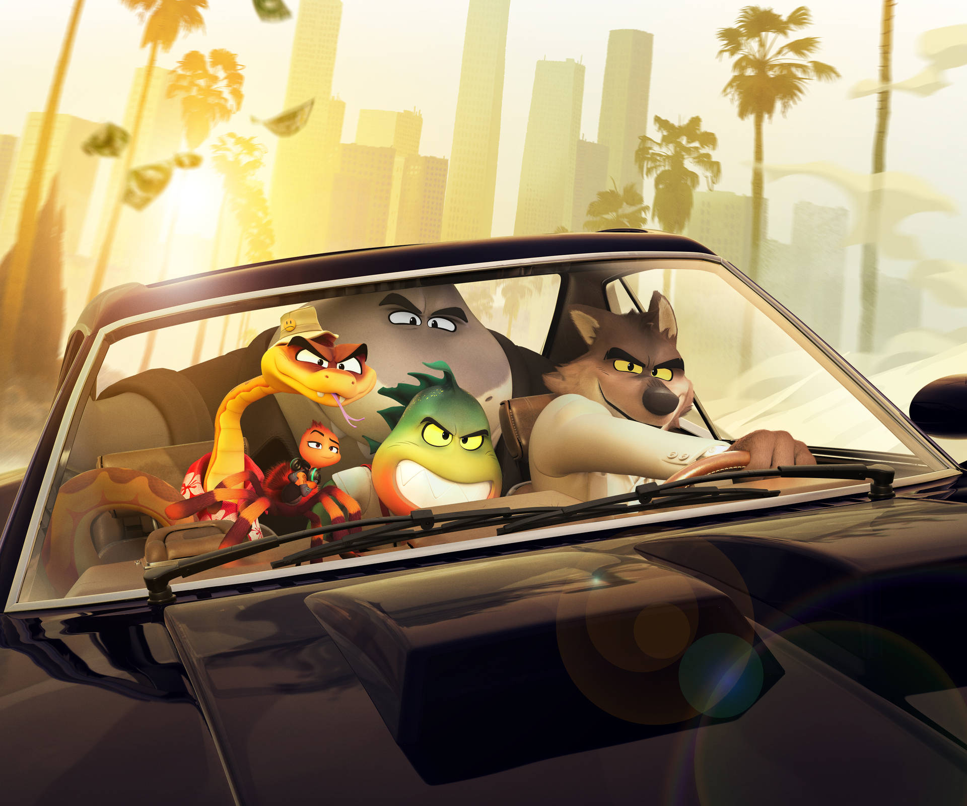 The Bad Guys In The Car Wallpaper