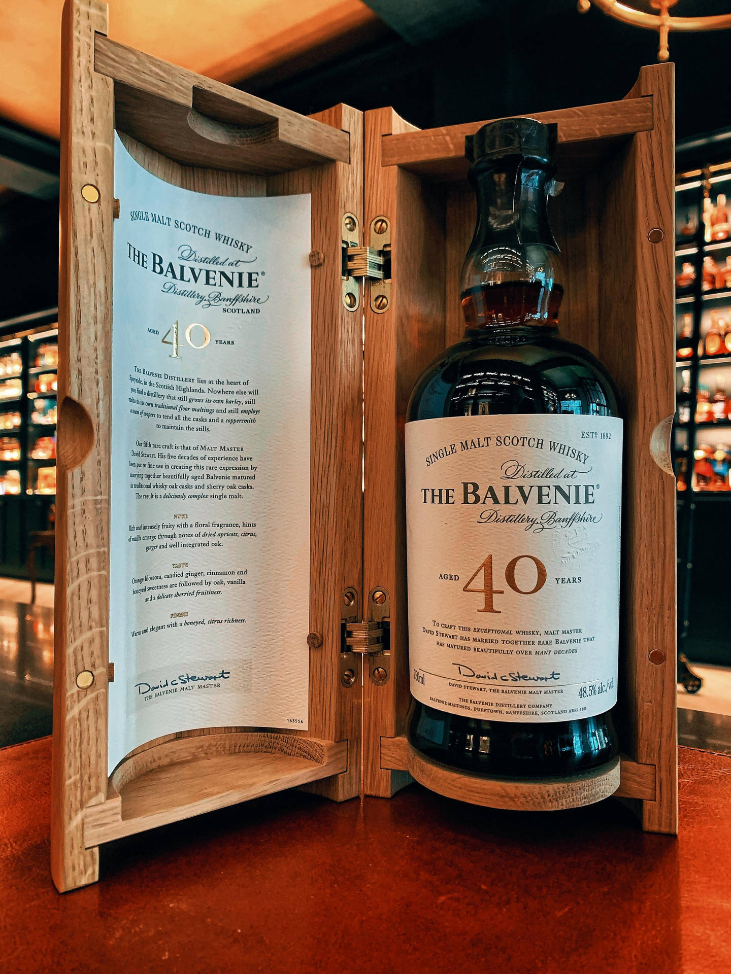 Elwhisky Balvenie De 40 Años. Fondo de pantalla