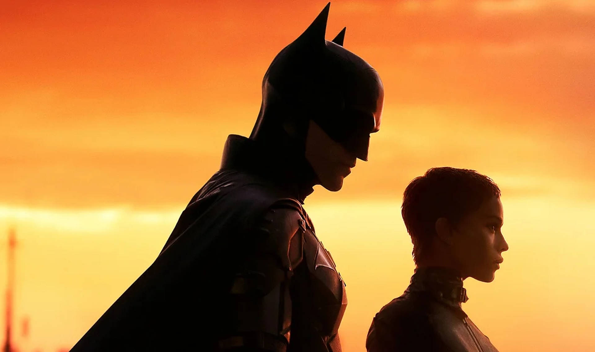 The Batman And Catwoman 2022 Sunset Wallpaper