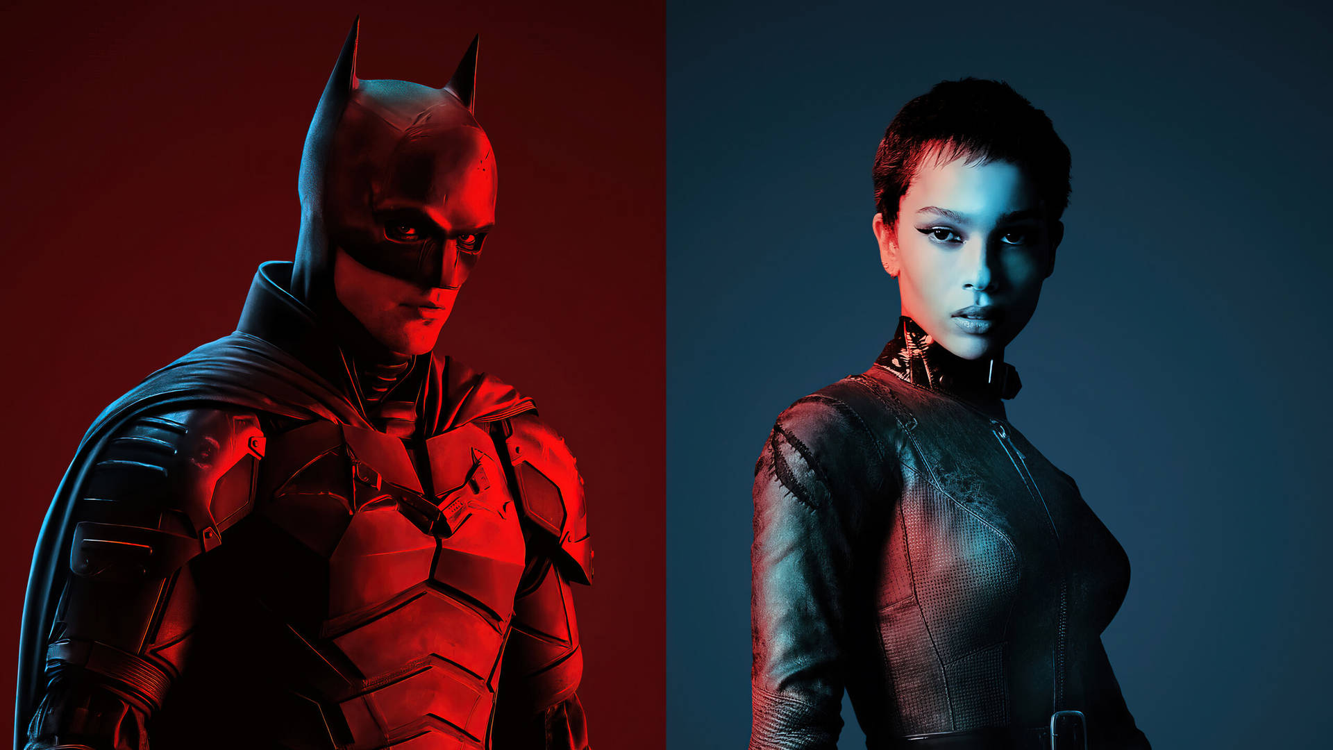The Batman And Catwoman Side By Side Background