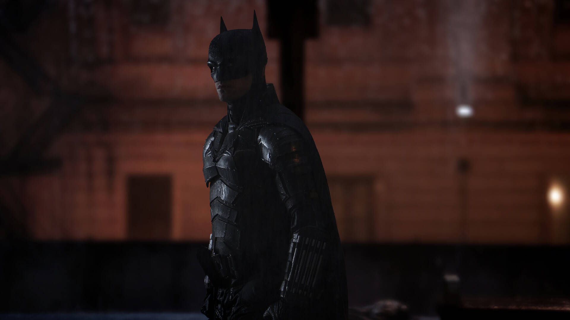 The Batman Drenched In Rain Wallpaper
