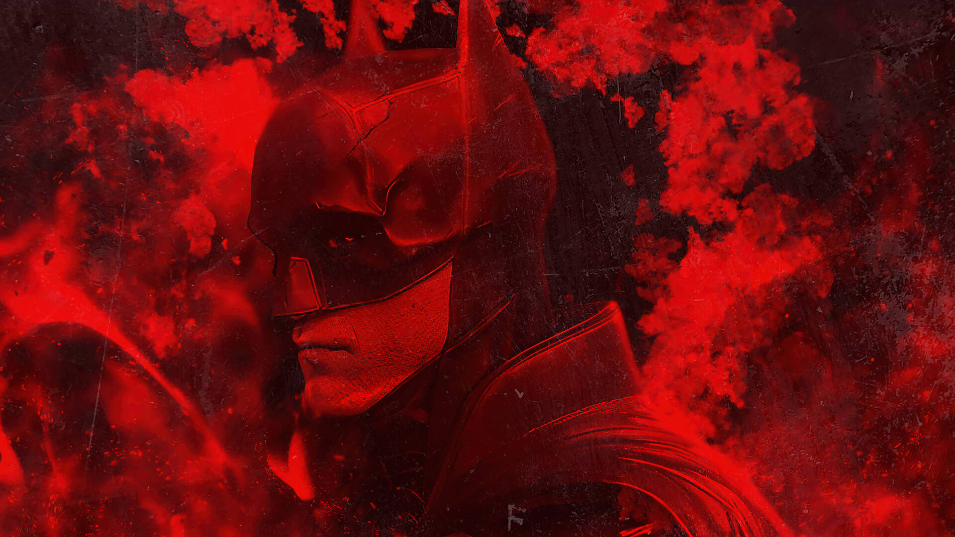 The Batman In Red Haze Wallpaper