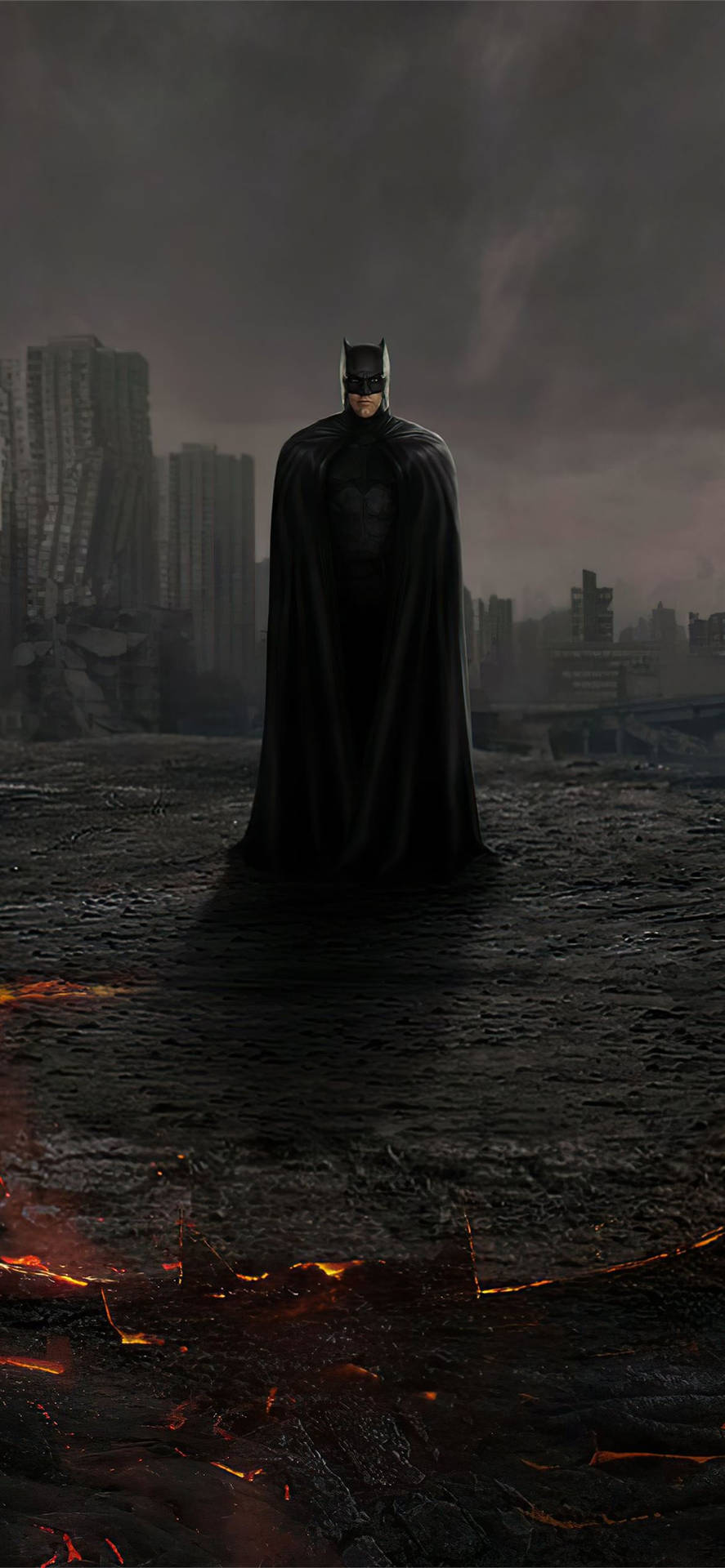 The Batman Iphone City Ruins Wallpaper