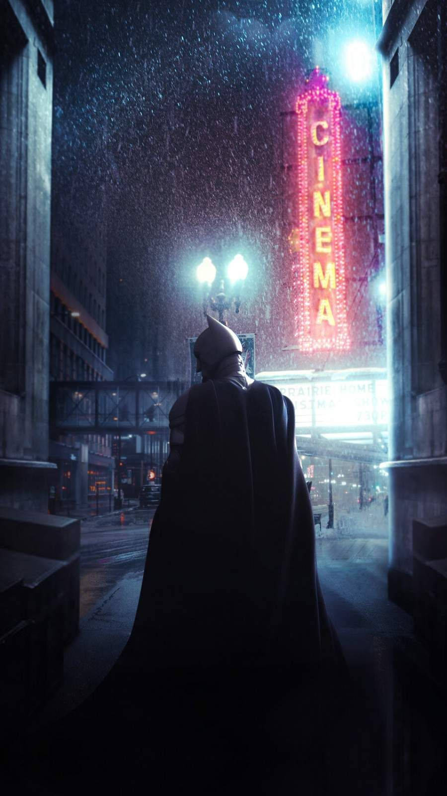 The Batman Iphone Rainy City Wallpaper