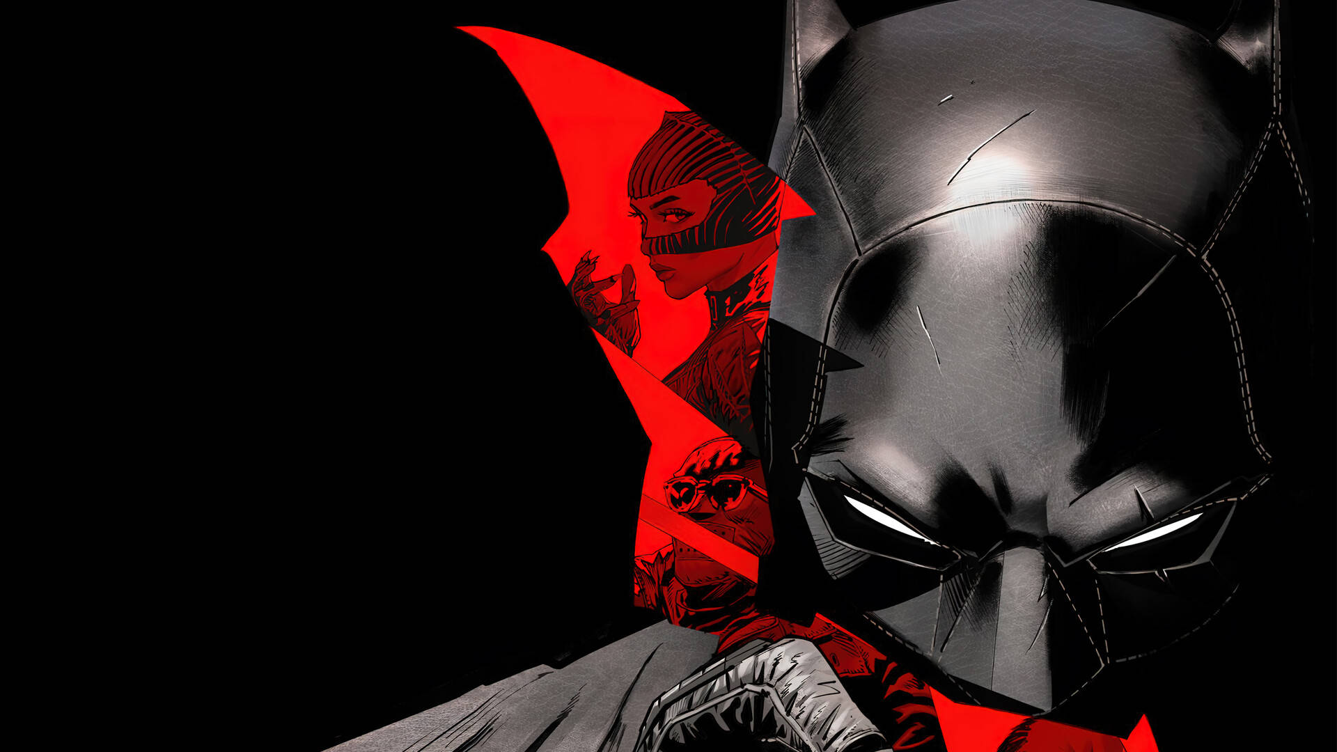 The Batman Red And Black Wallpaper