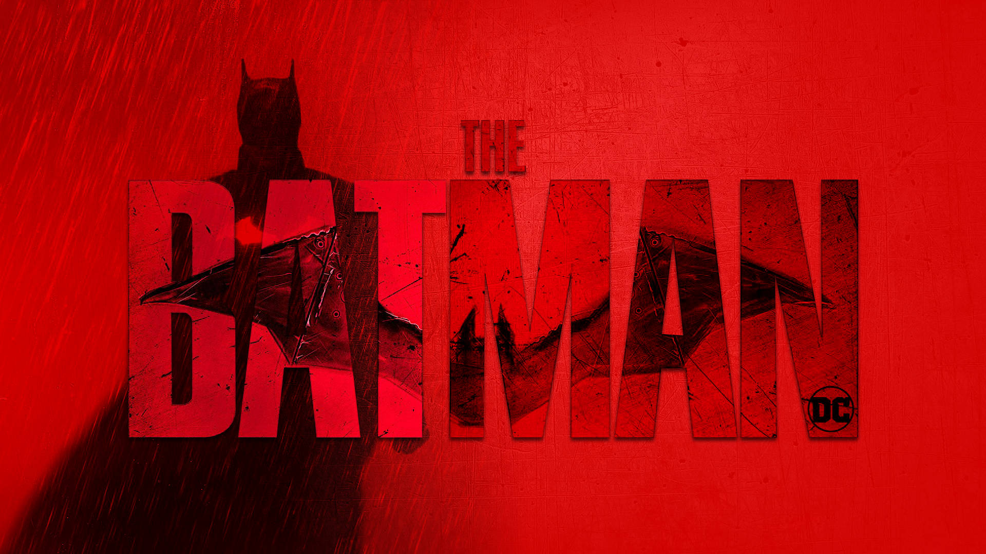 The Batman Red Typography Wallpaper