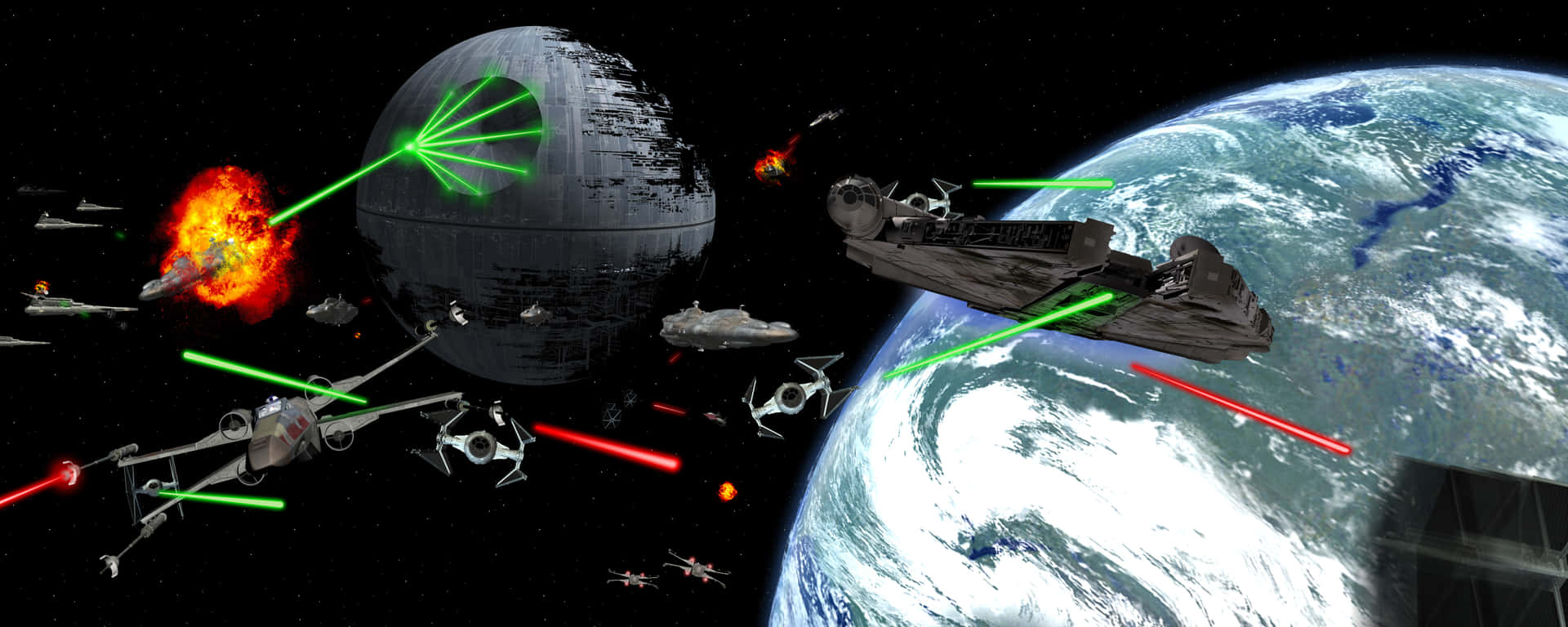 Imperial Shuttle Piloted By Darth Vader During The Battle Of Endor Wallpaper