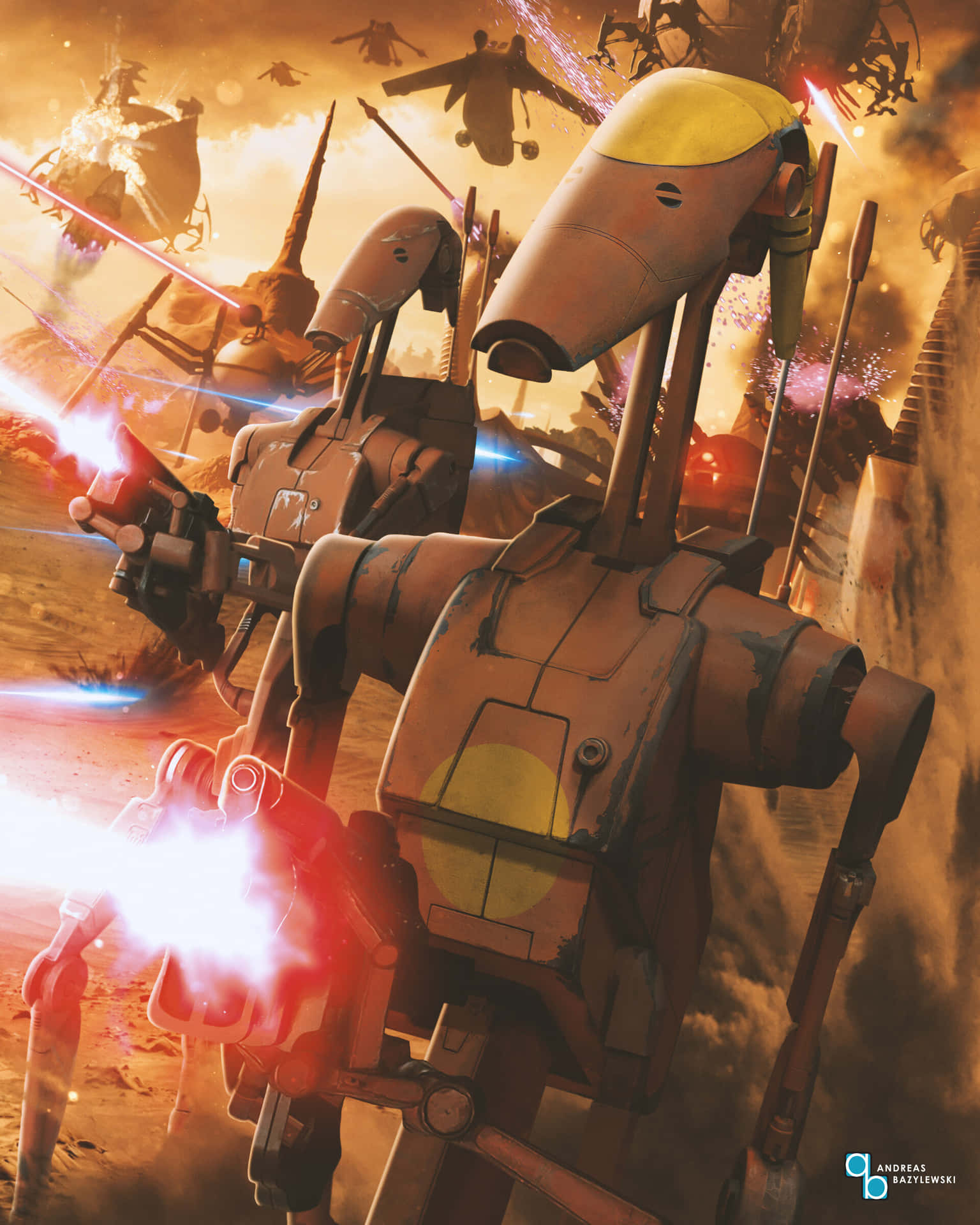 Soldiers of the Republic during the Battle of Geonosis Wallpaper