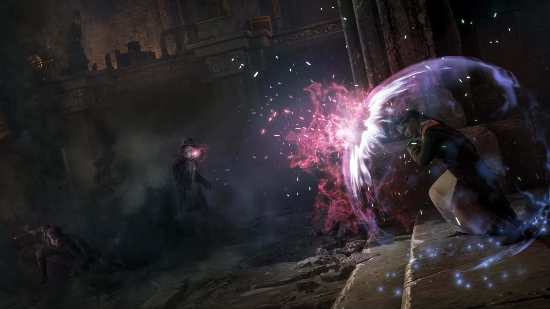 Dumbledore Fights in the Battle of Hogwarts Wallpaper
