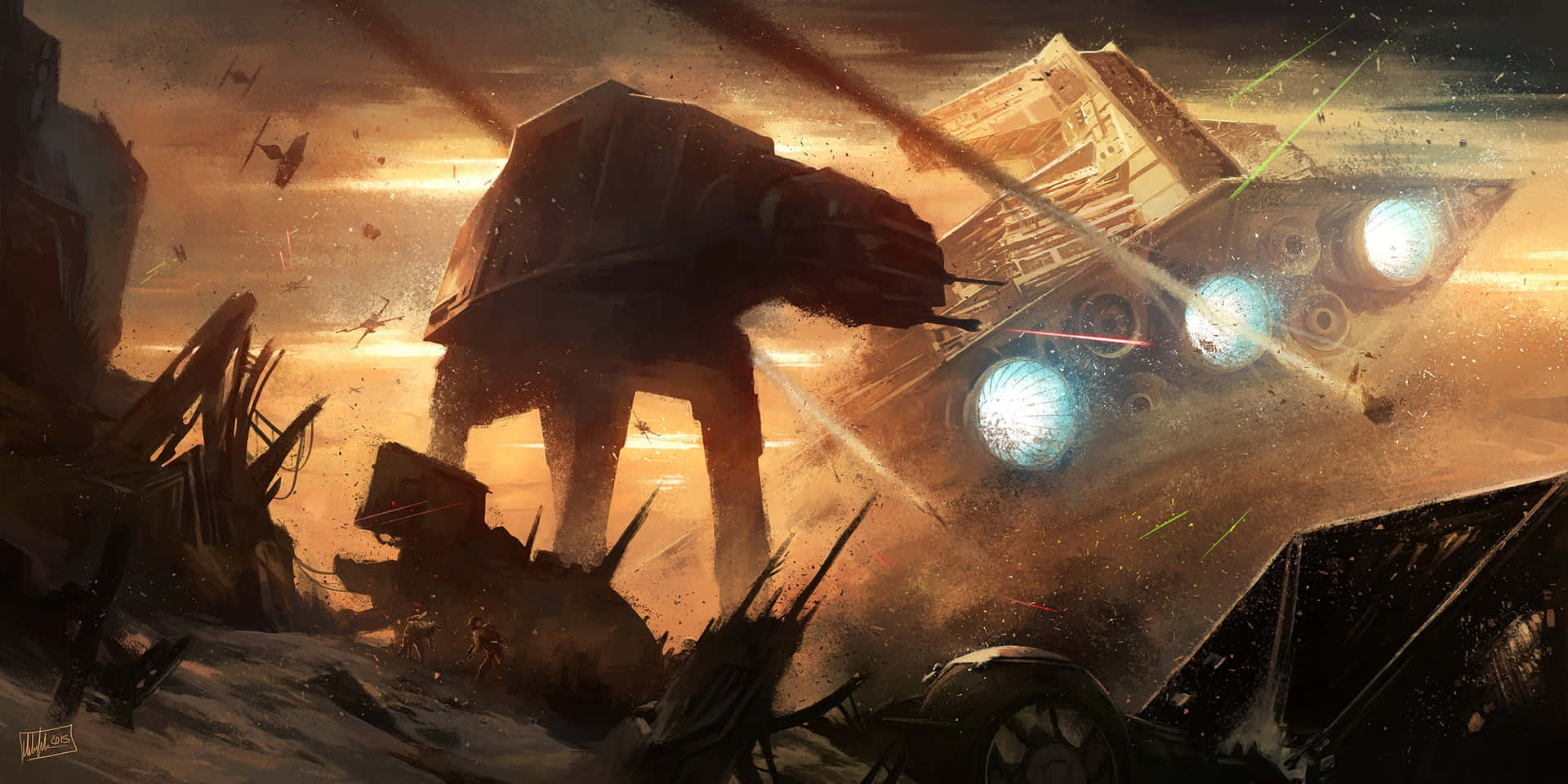 The chaos of The Battle of Jakku." Wallpaper