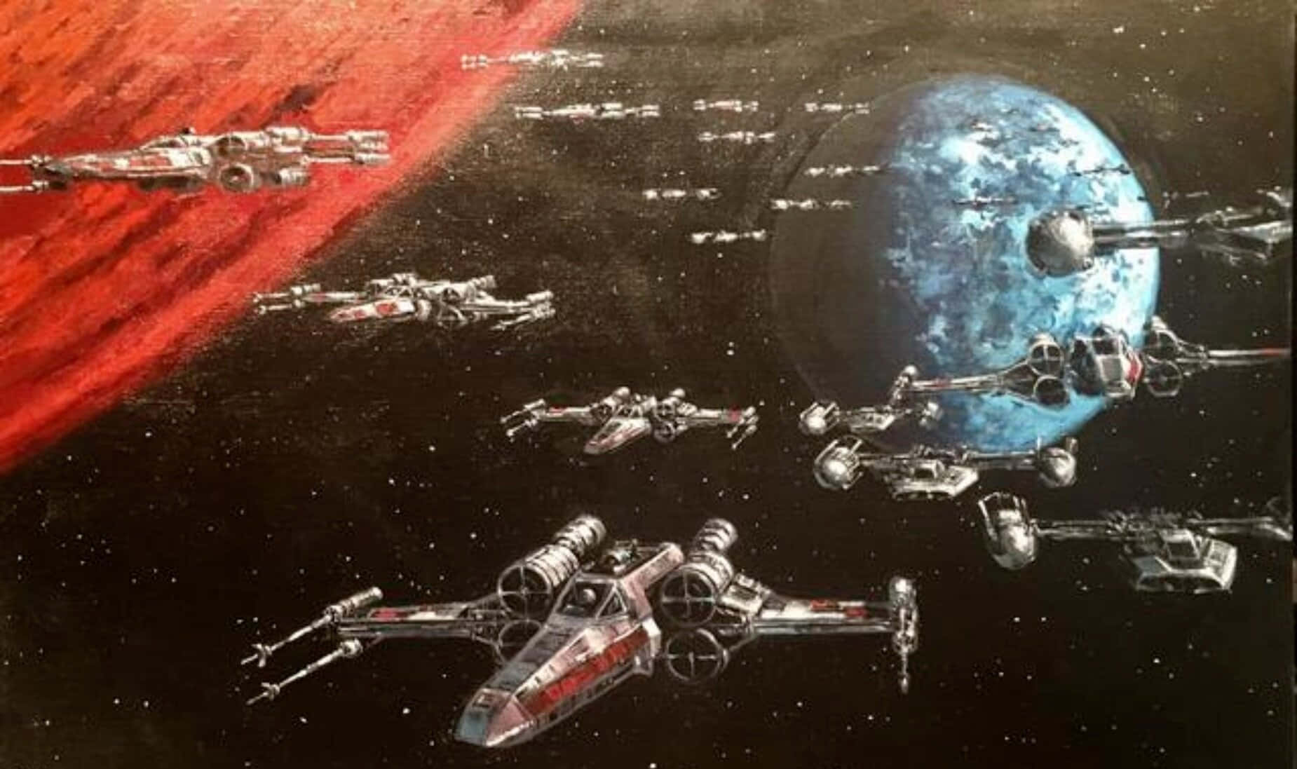 The Battle of Yavin from Star Wars: A New Hope Wallpaper