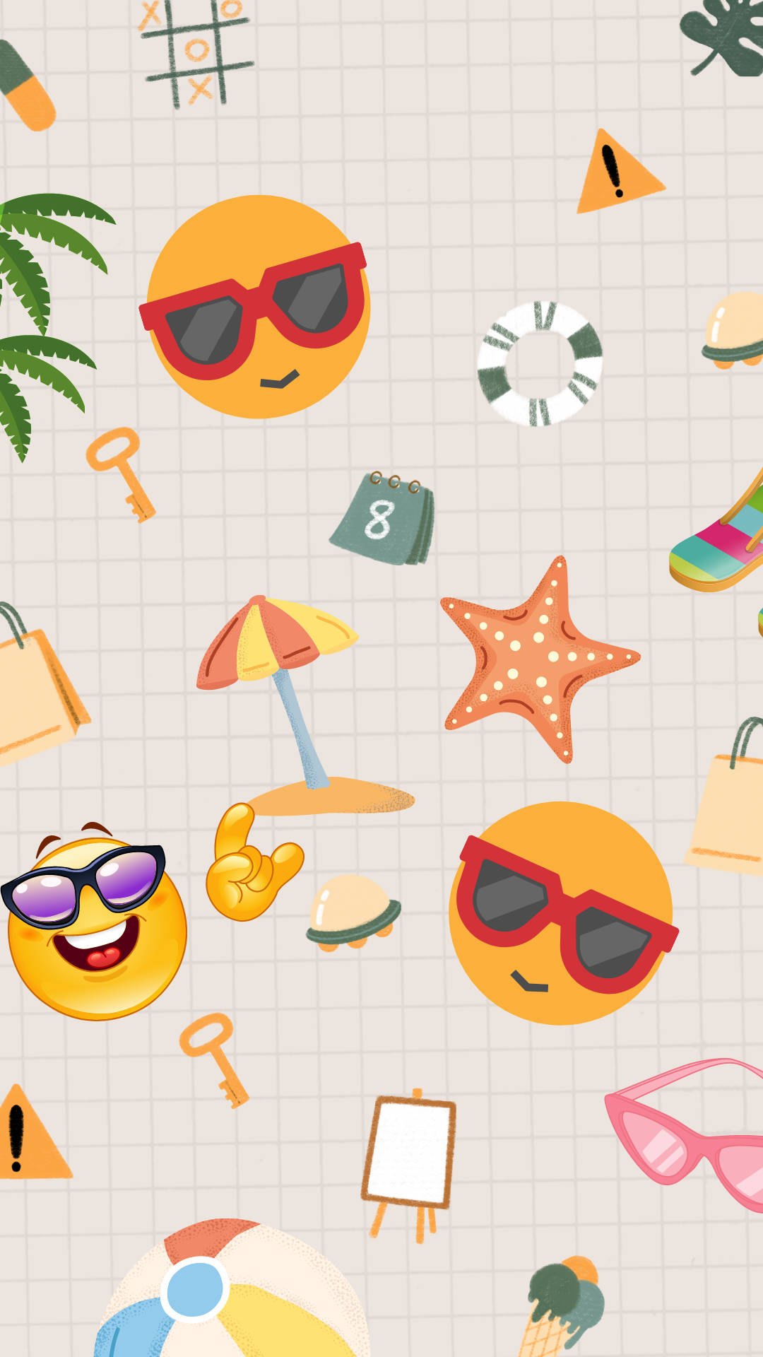 The Beach Starter Pack Emoji Wallpaper
