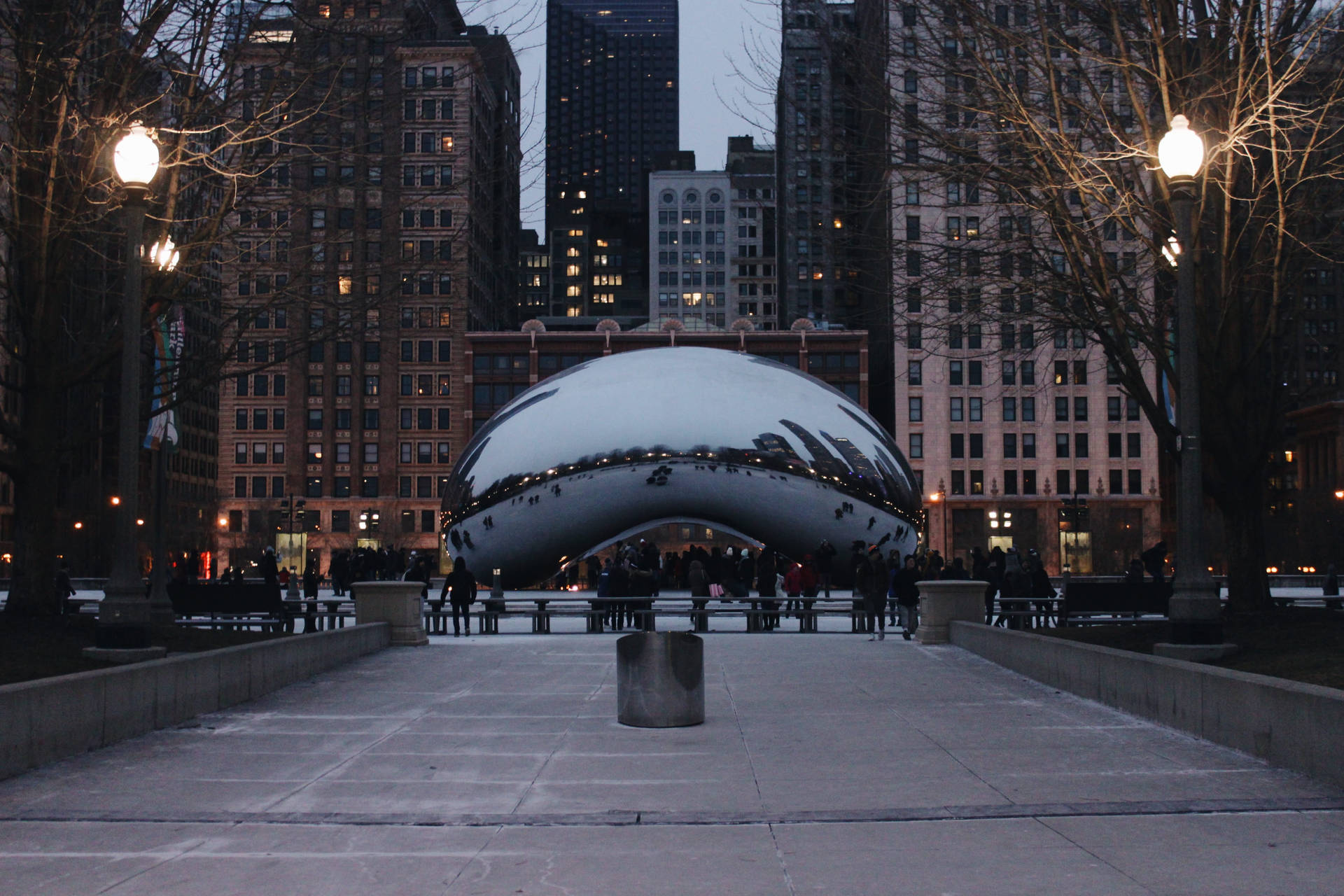 The Bean Chicago During Early Evening Wallpaper
