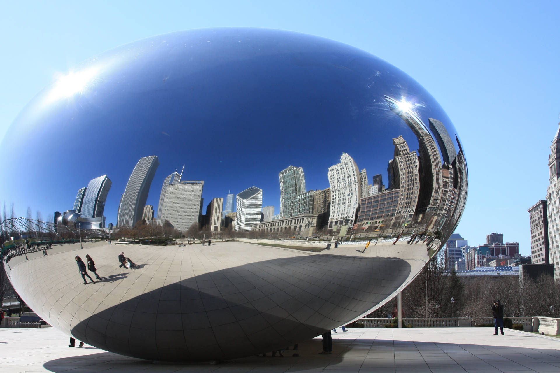 Elbean De Chicago Reflejando La Ciudad. Fondo de pantalla