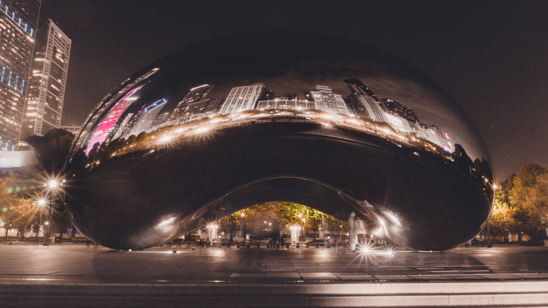 The Bean Chicago Structure At Night Wallpaper
