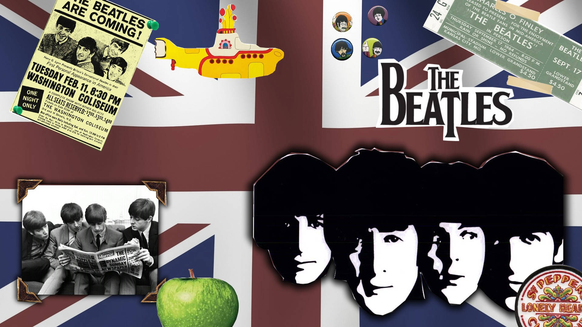 The Beatles Collage Wallpaper