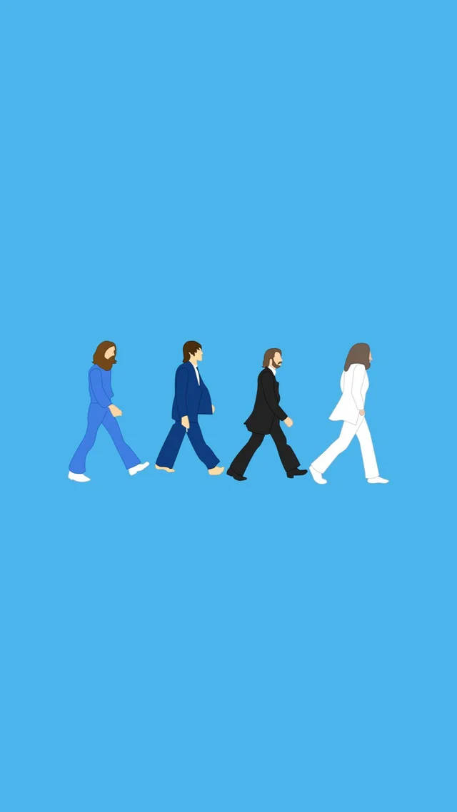 The Beatles Colored Walk Wallpaper