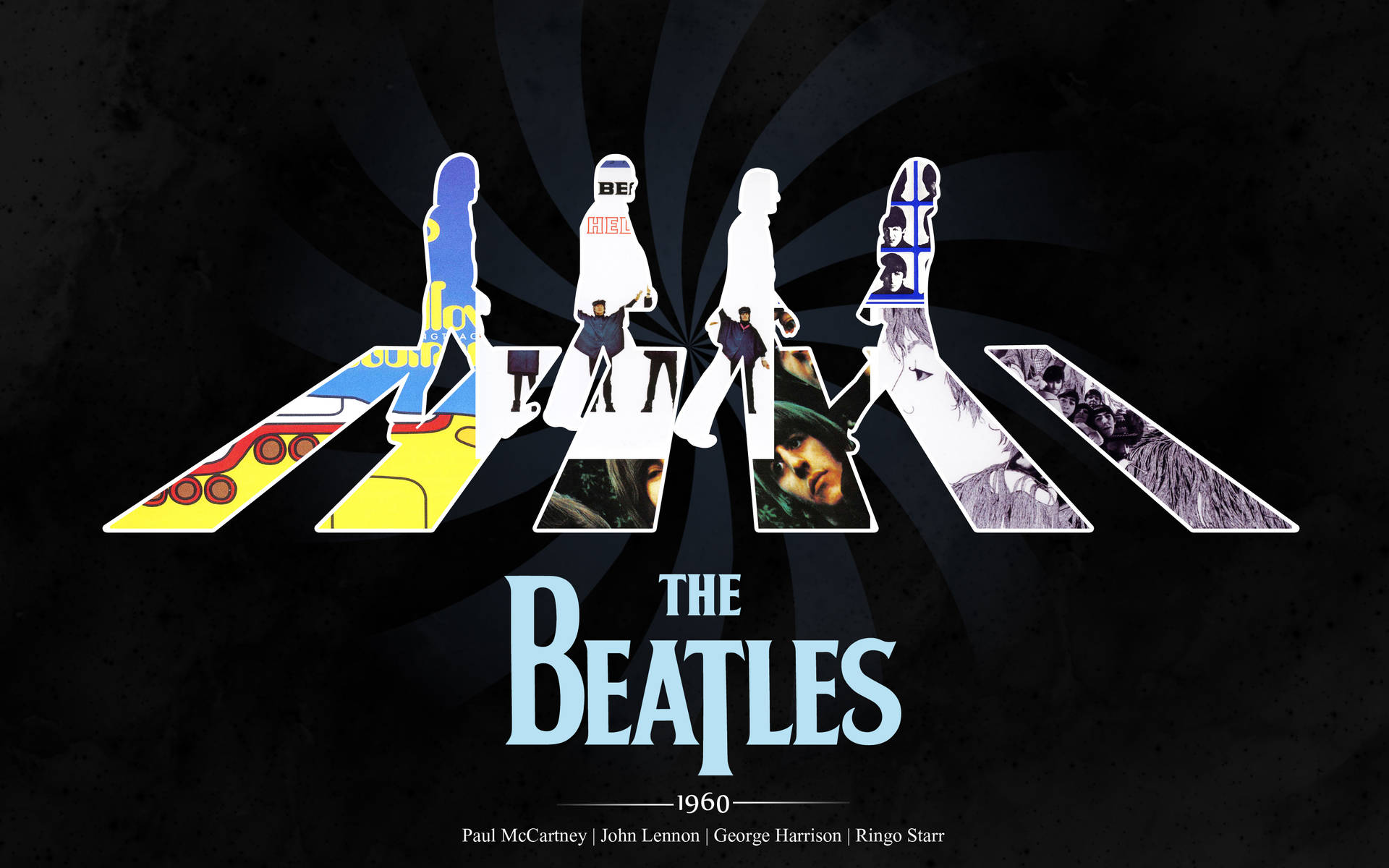 The Beatles Crosswalk Collage Wallpaper