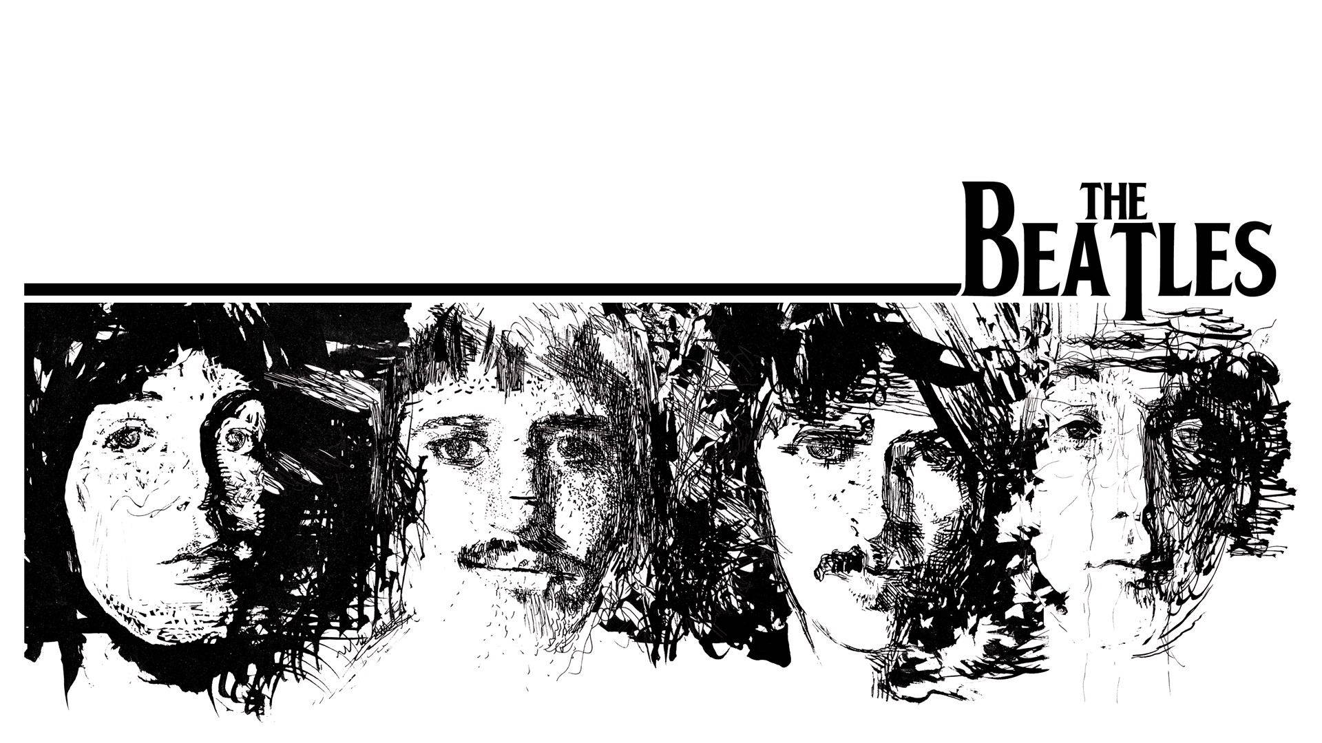The Beatles Sketched Wallpaper
