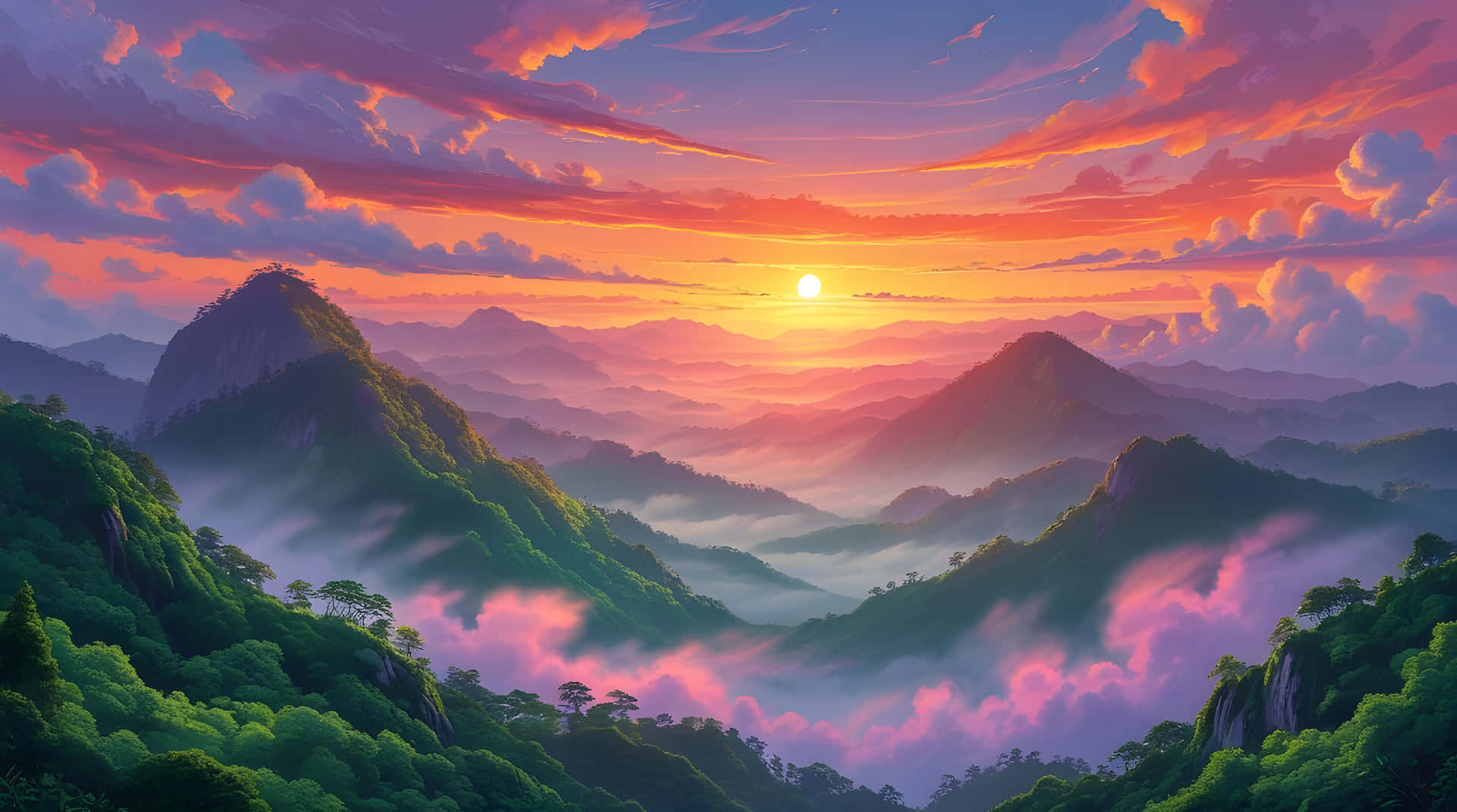 The Beautiful View Of Green Hill Wallpaper