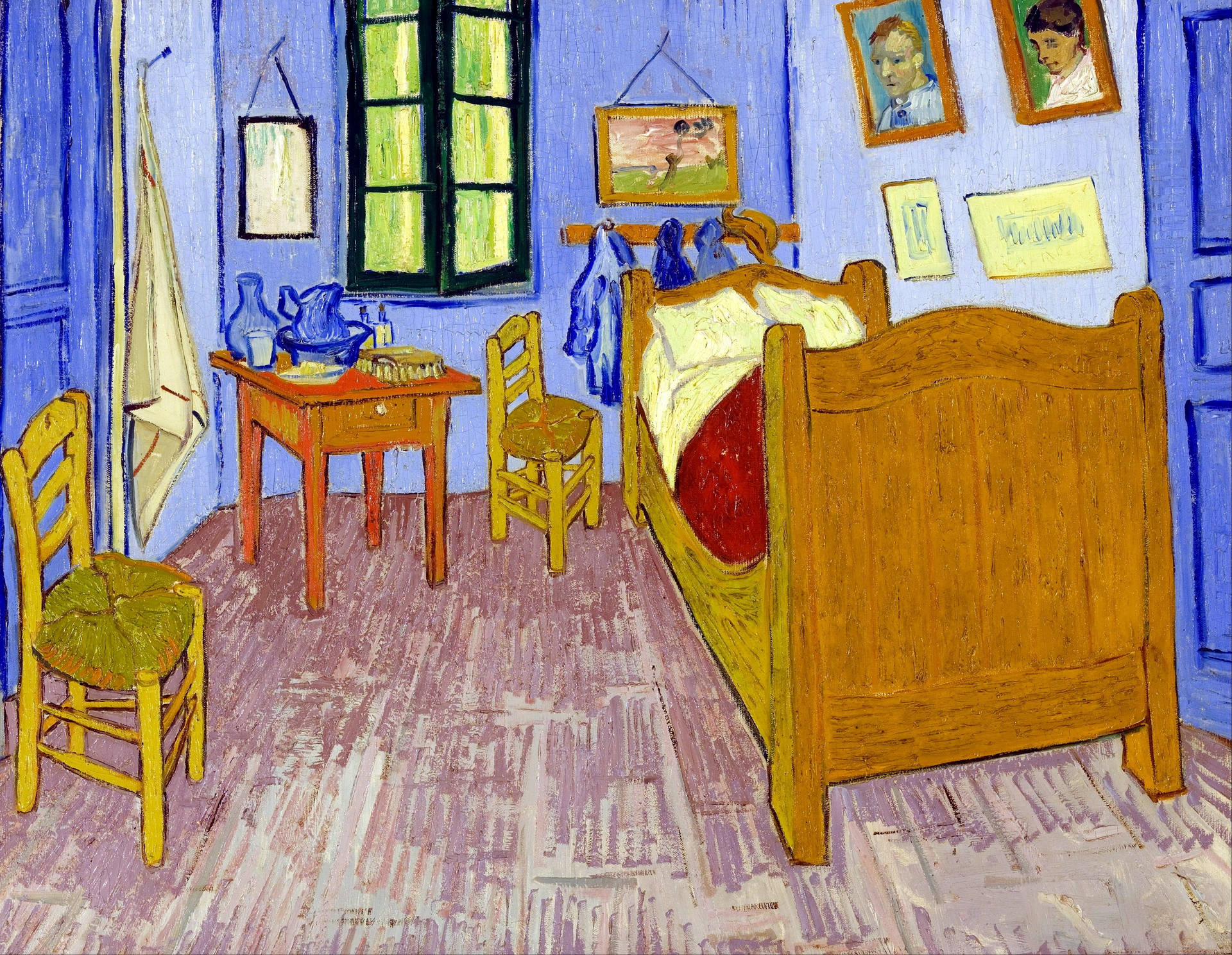 The Bedroom Post-Impressionist Art Wallpaper