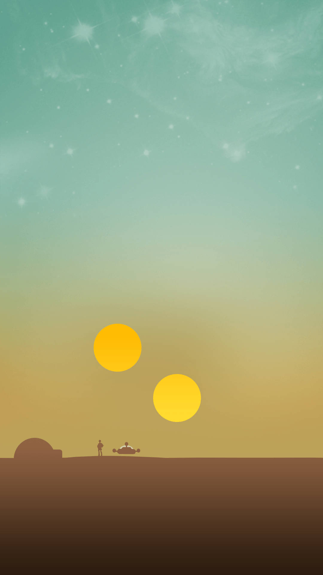 Detbästa Hd-telefon Tapetet Är Alien World Two Suns. Wallpaper