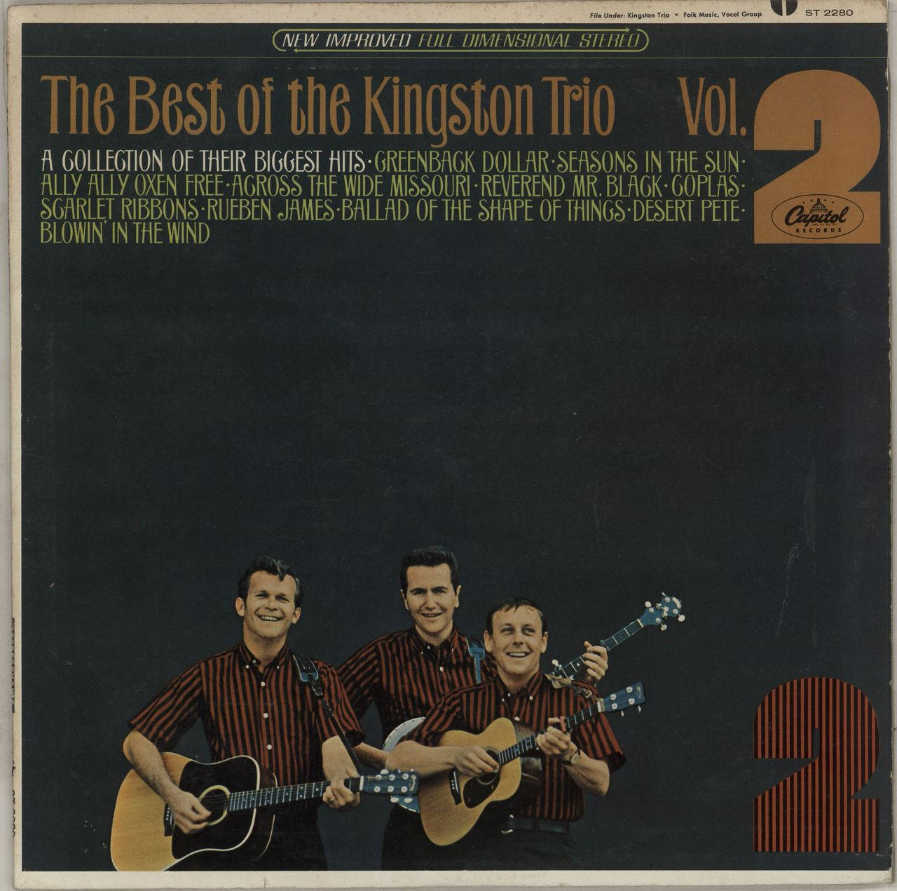 Den Bedste Kingston Trio Volume 2 Album Cover Wallpaper