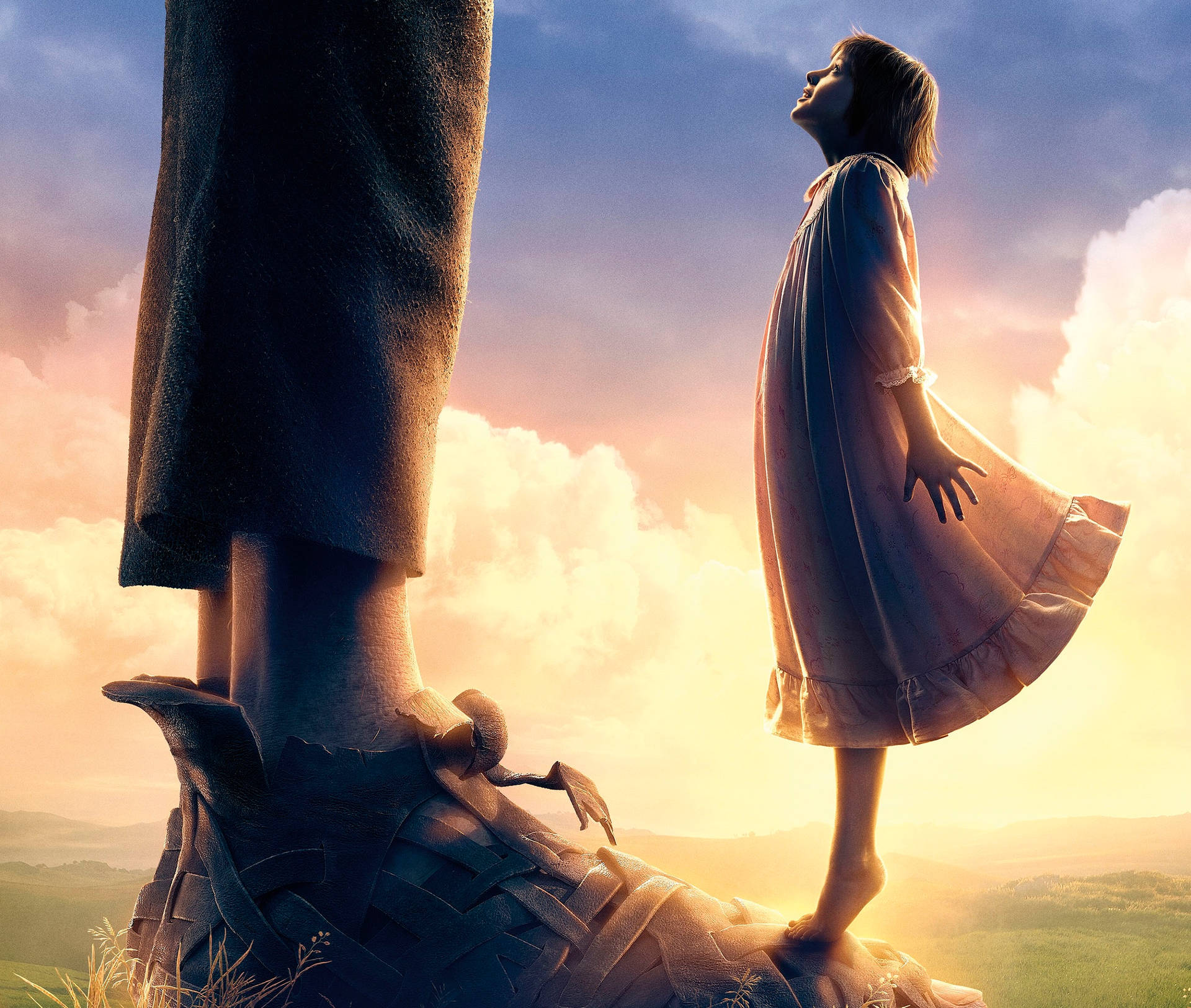 The BFG Sophie At His Feet Wallpaper
